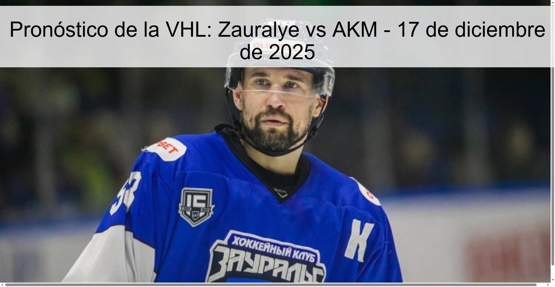 VHL Prediction: Zauralye vs AKM – December 17, 2025