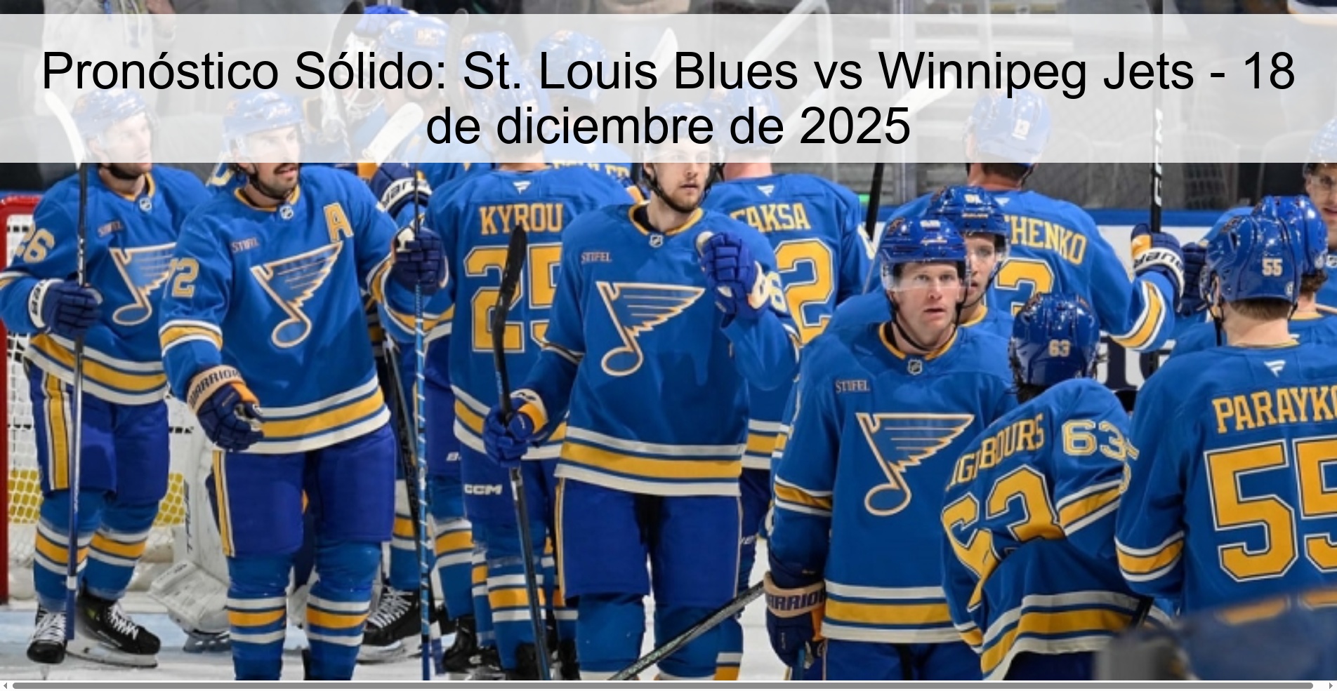 Solid Prediction: St. Louis Blues vs Winnipeg Jets – December 18, 2025