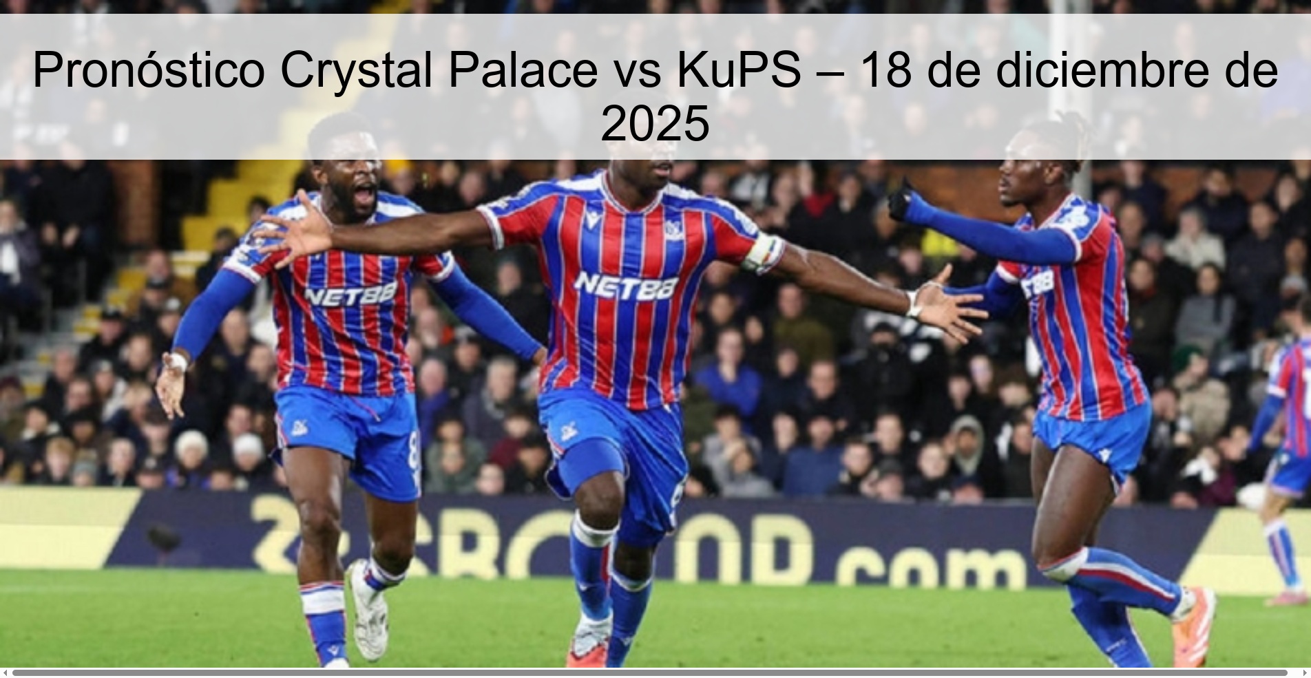 Crystal Palace vs KuPS Prediction – December 18, 2025