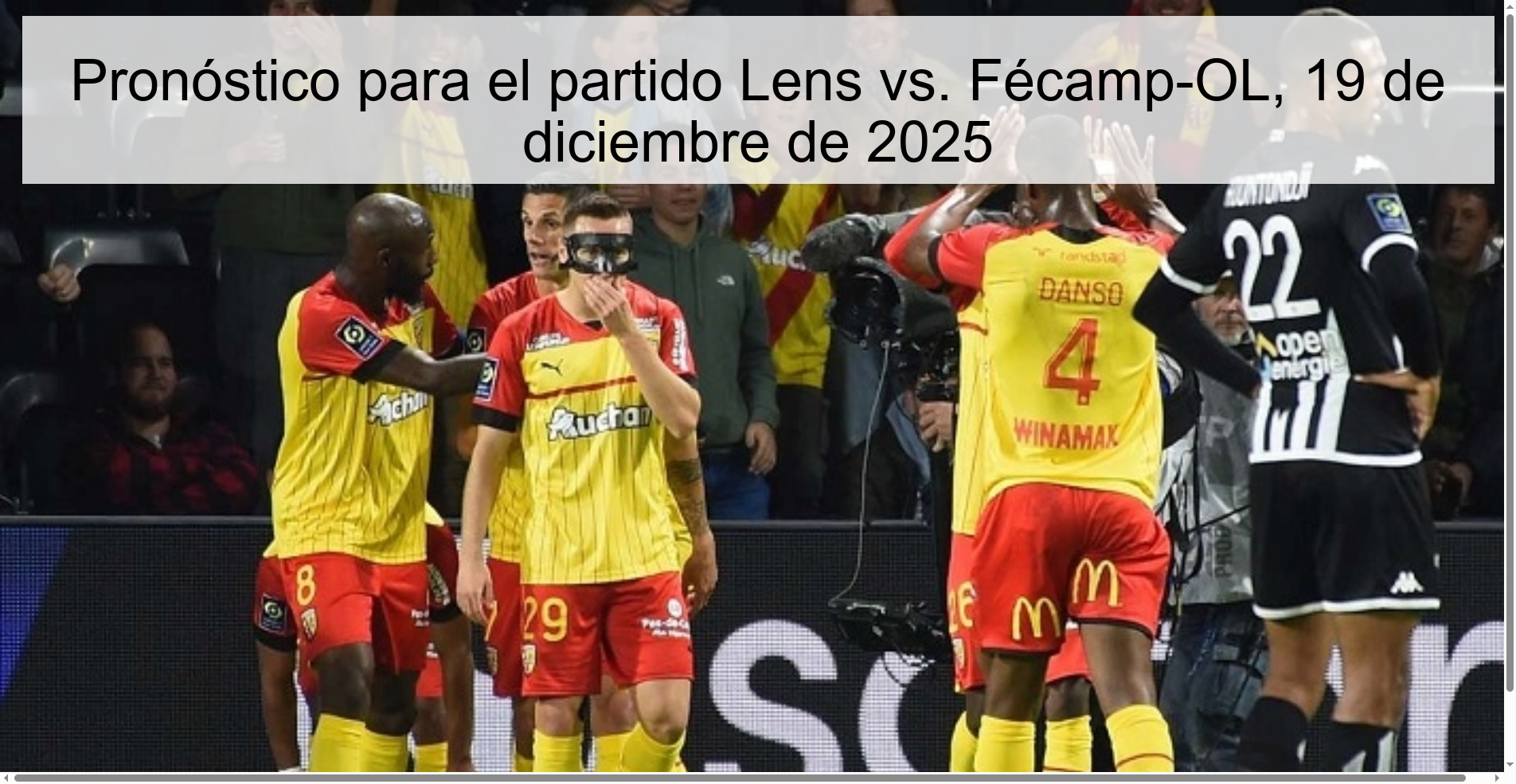 Prediction for the match Lens vs. Fécamp-OL, December 19, 2025 Prediction for the match Lens vs. Fécamp-OL, December 19, 2025