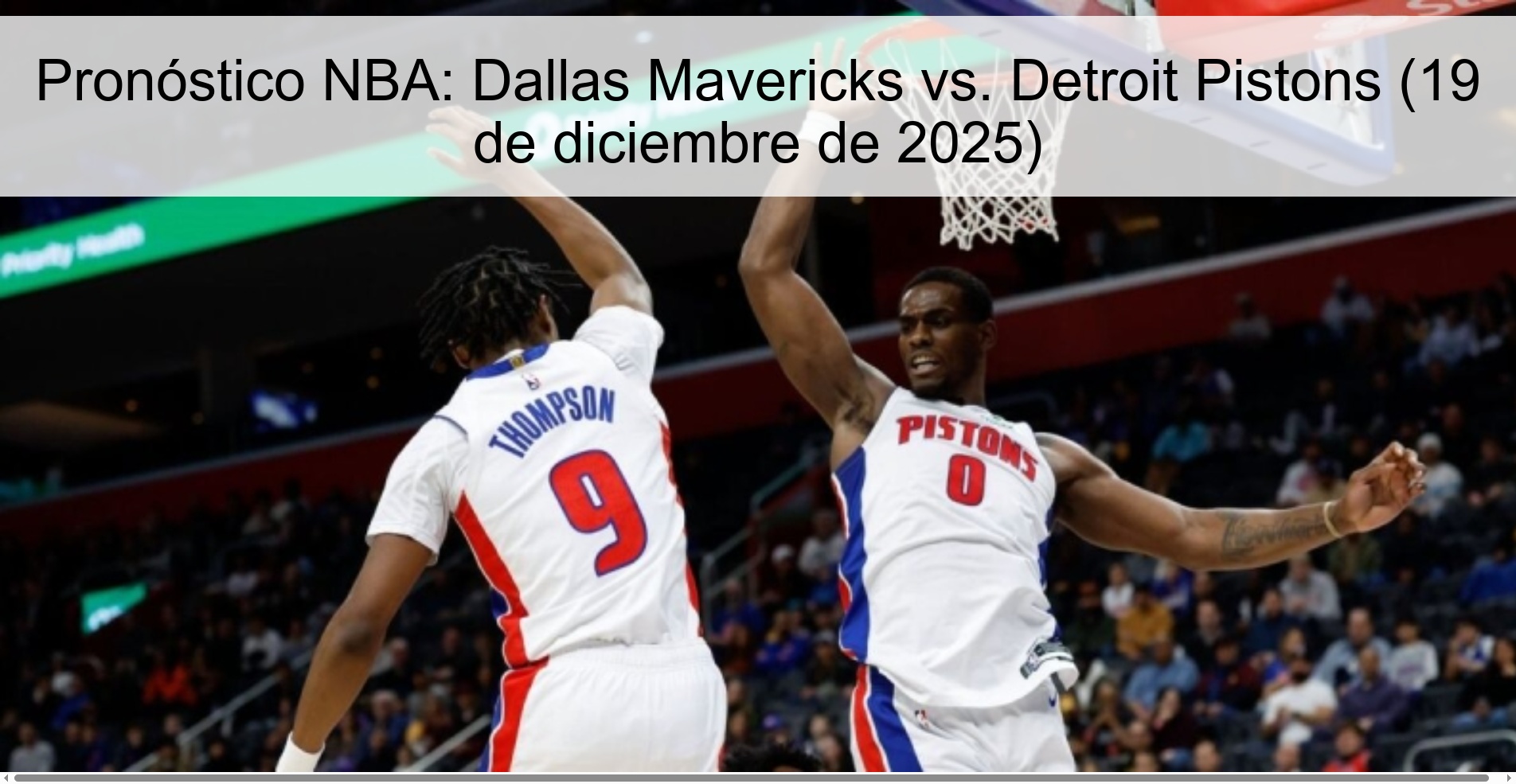 NBA Prediction: Dallas Mavericks vs. Detroit Pistons (December 19, 2025)