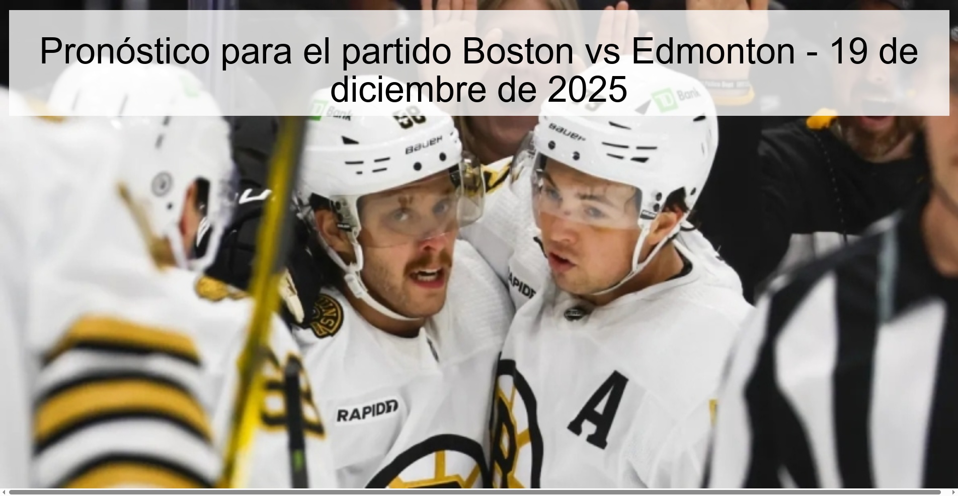 Prediction for the Boston vs Edmonton match - December 19, 2025