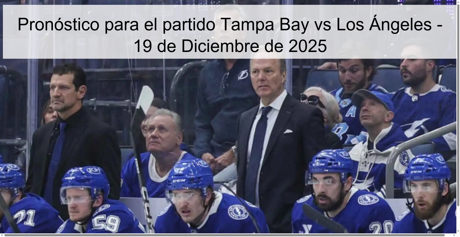 Prediction for the match Tampa Bay vs Los Angeles - December 19, 2025