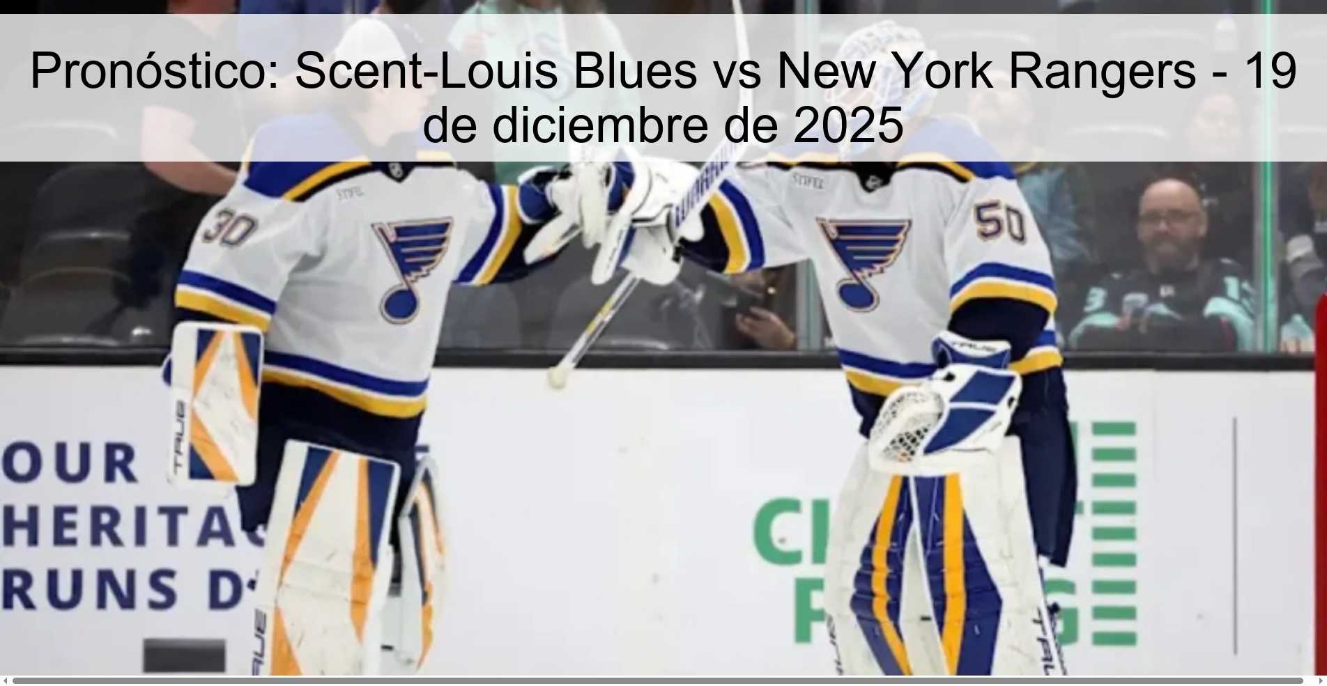 Prediction: Scent-Louis Blues vs New York Rangers – December 19, 2025