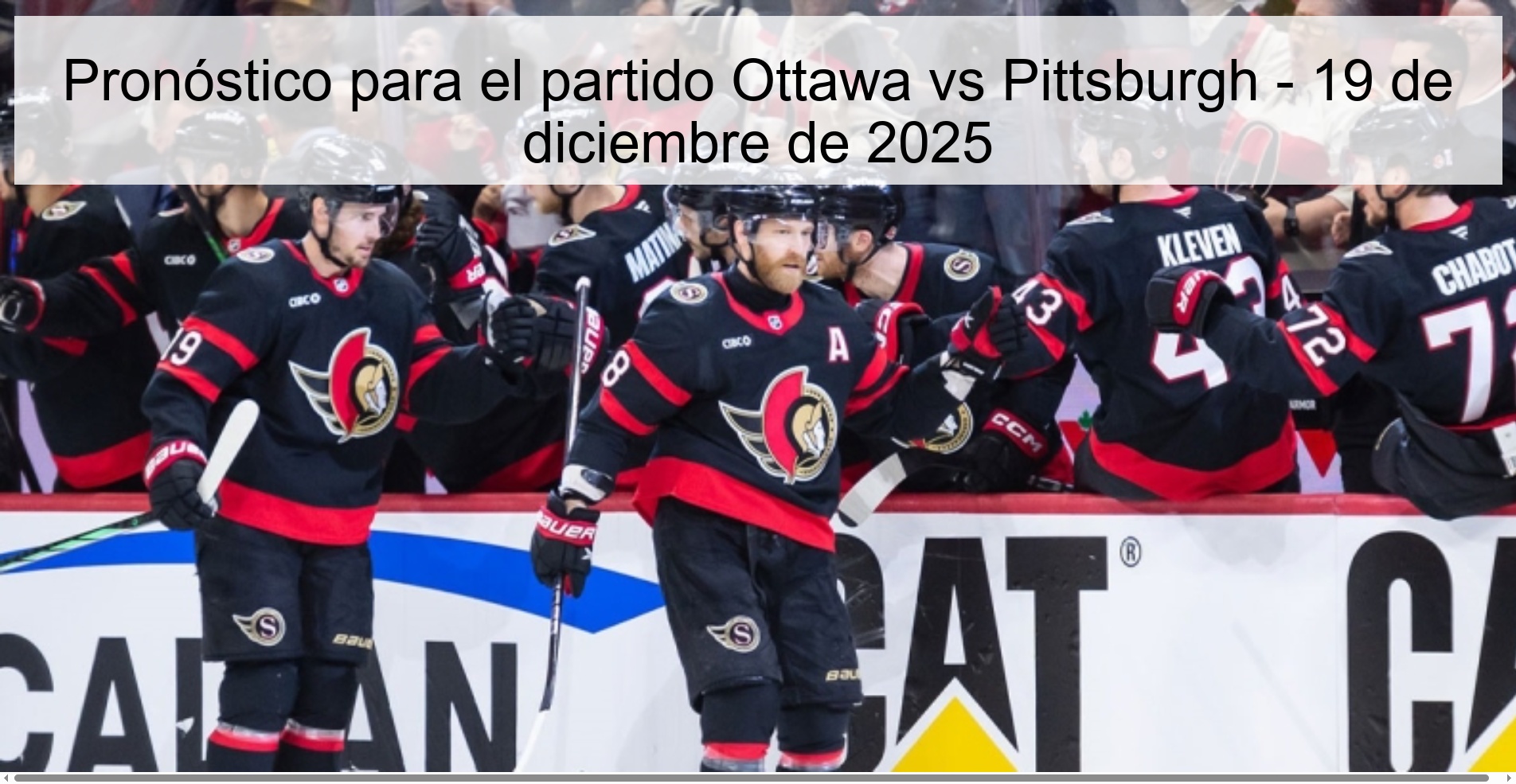 Prediction for the Ottawa vs Pittsburgh match - December 19, 2025