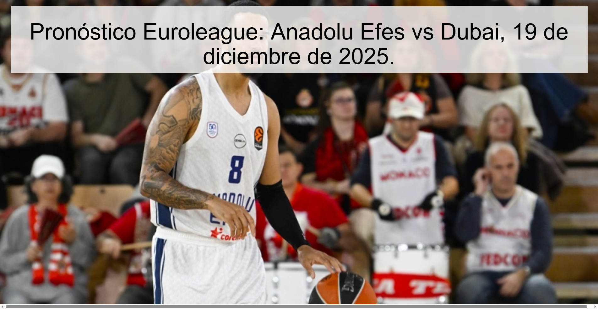 Euroleague Prediction: Anadolu Efes vs Dubai, December 19, 2025.