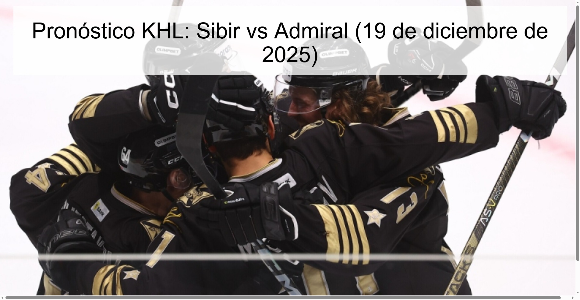 KHL Prediction: Sibir vs Admiral (December 19, 2025)