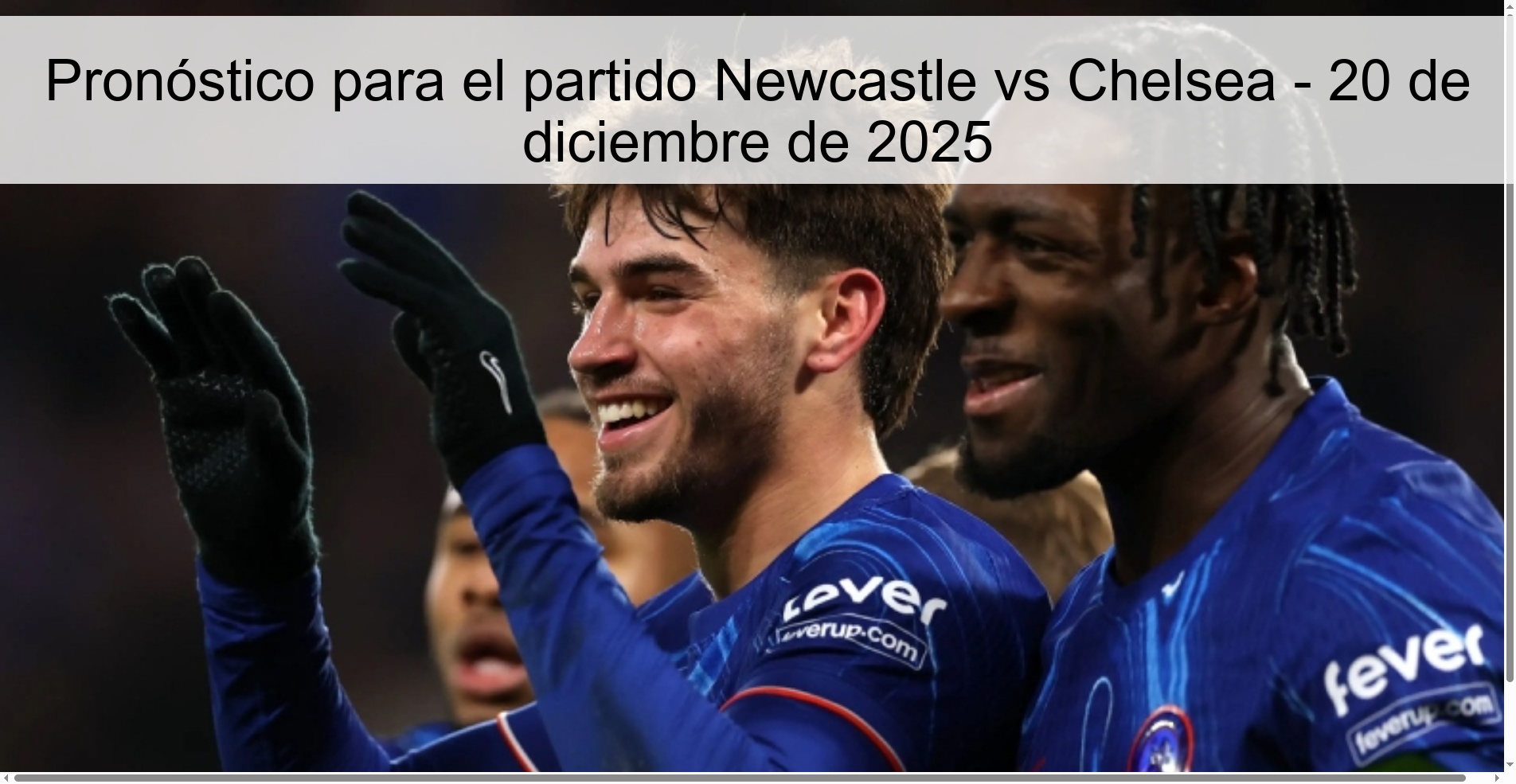 Prediction for the Newcastle vs Chelsea match - December 20, 2025