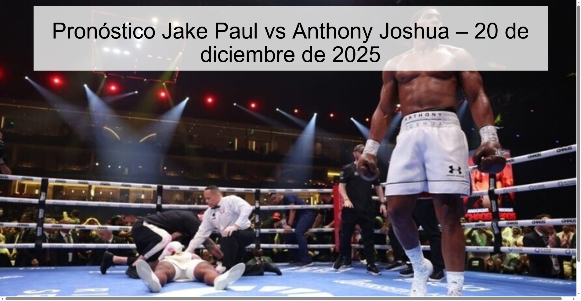 Jake Paul vs Anthony Joshua Prediction – December 20, 2025