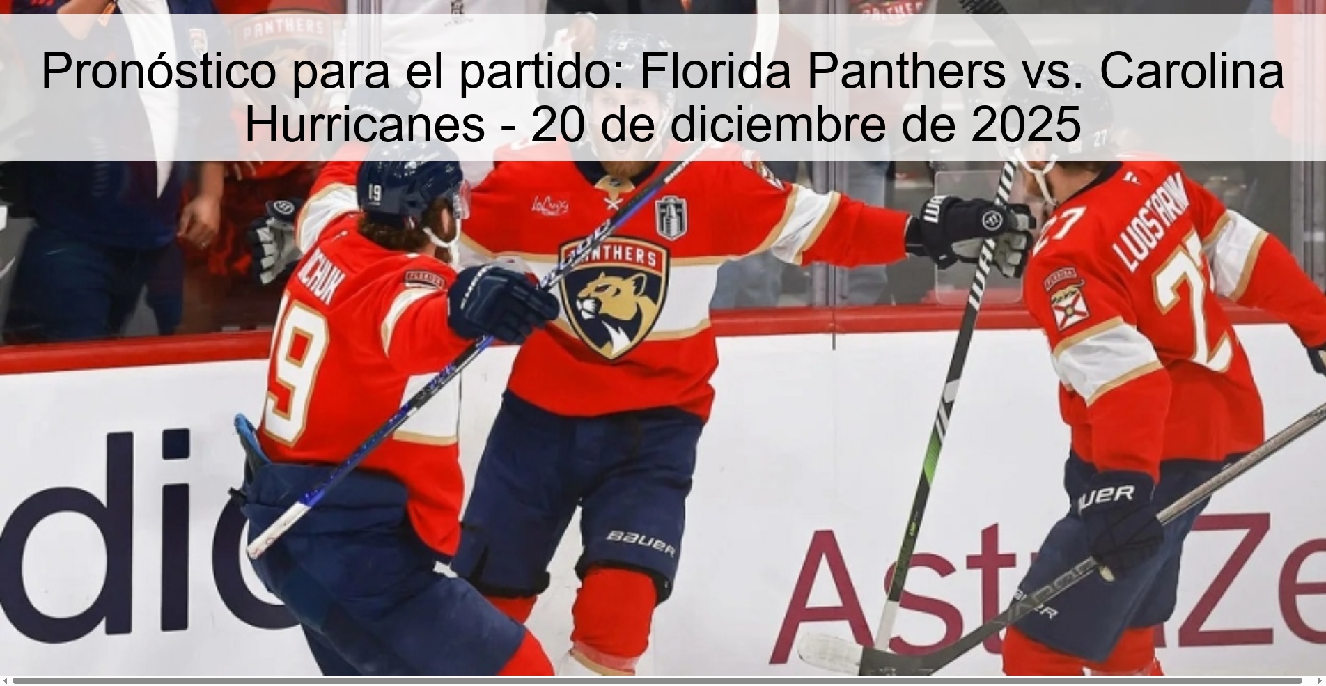 Prediction for the game: Florida Panthers vs. Carolina Hurricanes – December 20, 2025