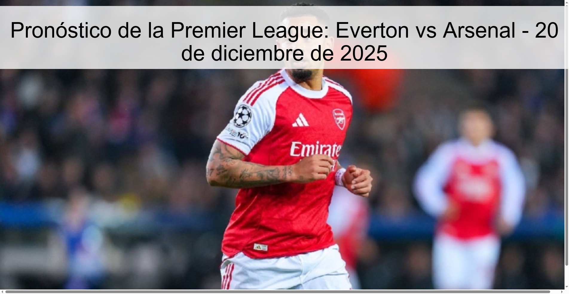 Premier League Prediction: Everton vs Arsenal – December 20, 2025