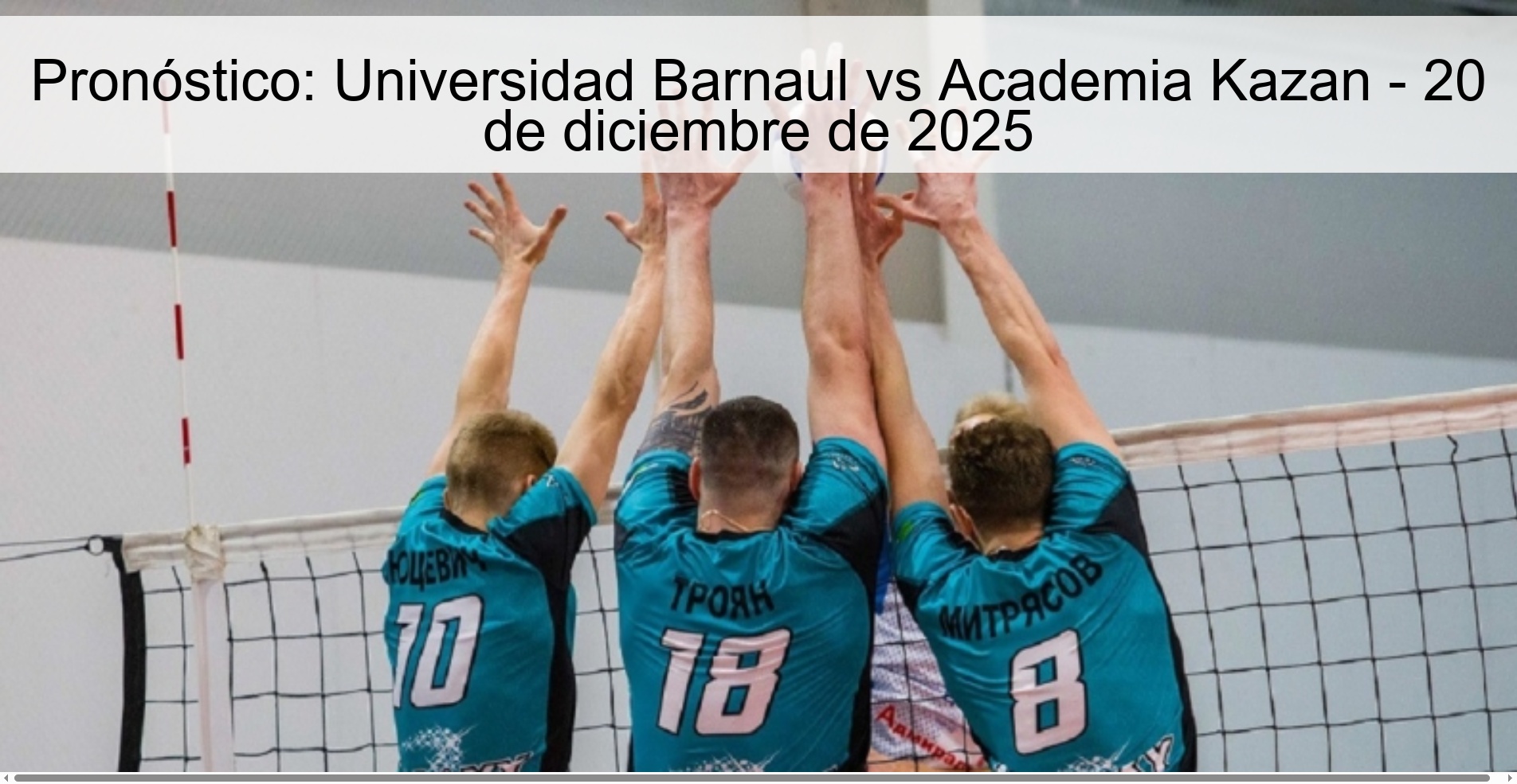 Pronóstico: Universidad Barnaul vs Academia Kazan - 20 de diciembre de 2025