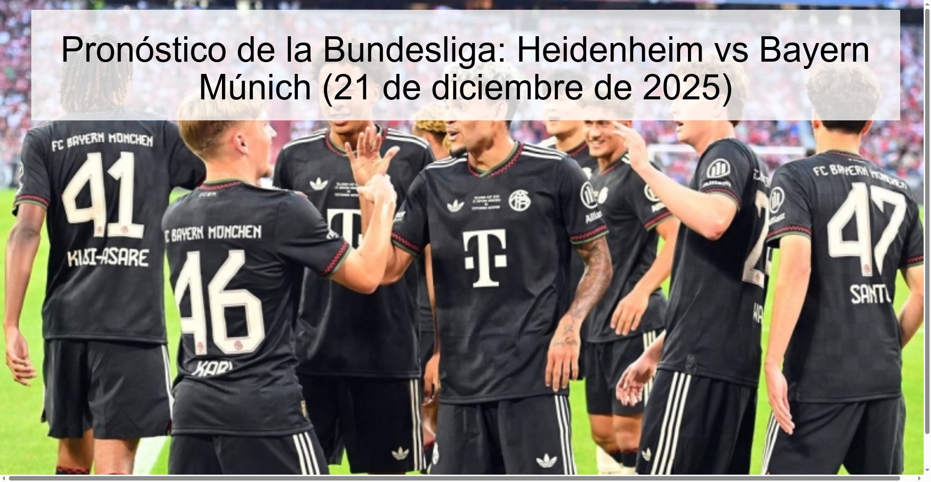 Bundesliga Prediction: Heidenheim vs Bayern Munich (December 21, 2025)