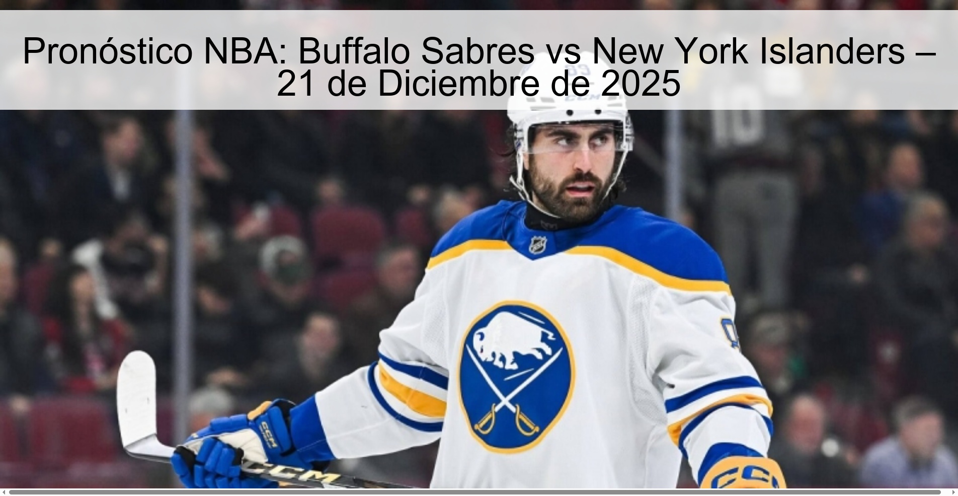 NBA Prediction: Buffalo Sabers vs New York Islanders – December 21, 2025