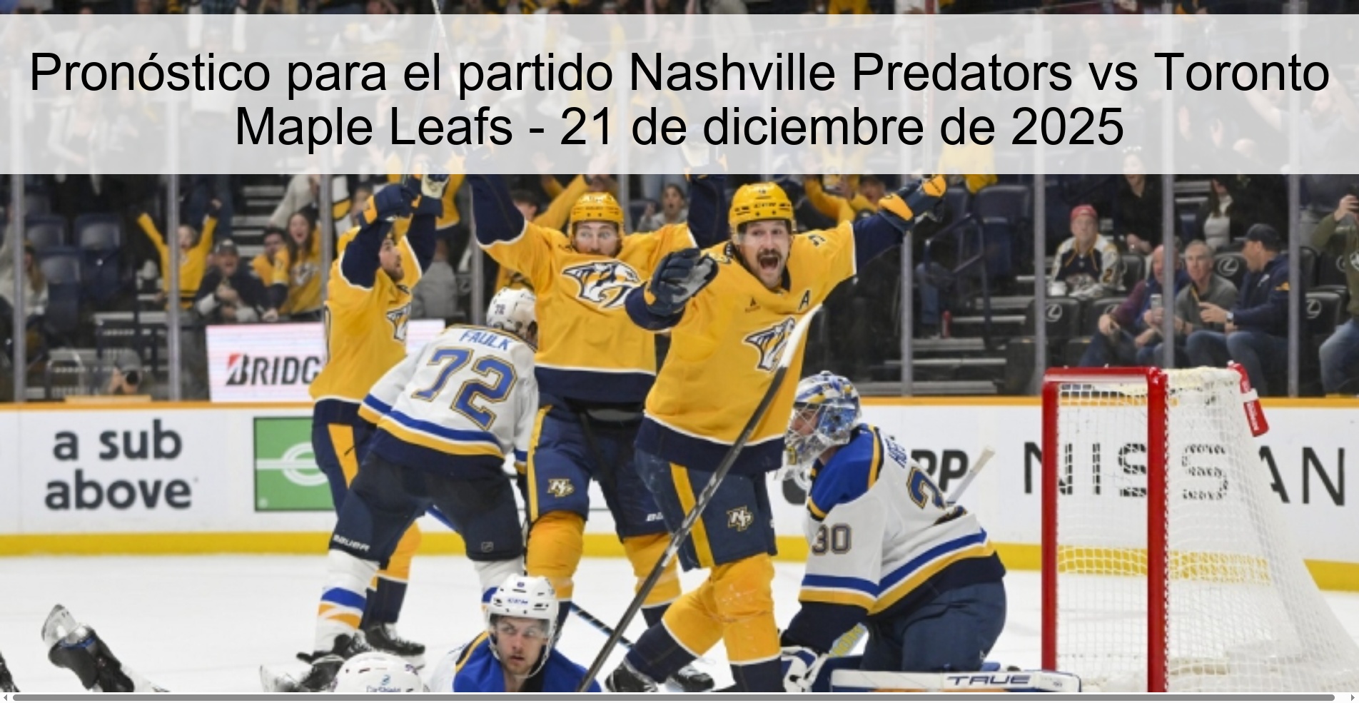 Pronóstico para el partido Nashville Predators vs Toronto Maple Leafs - 21 de diciembre de 2025 Pronóstico para el partido Nashville Predators vs Toronto Maple Leafs - 21 de diciembre de 2025