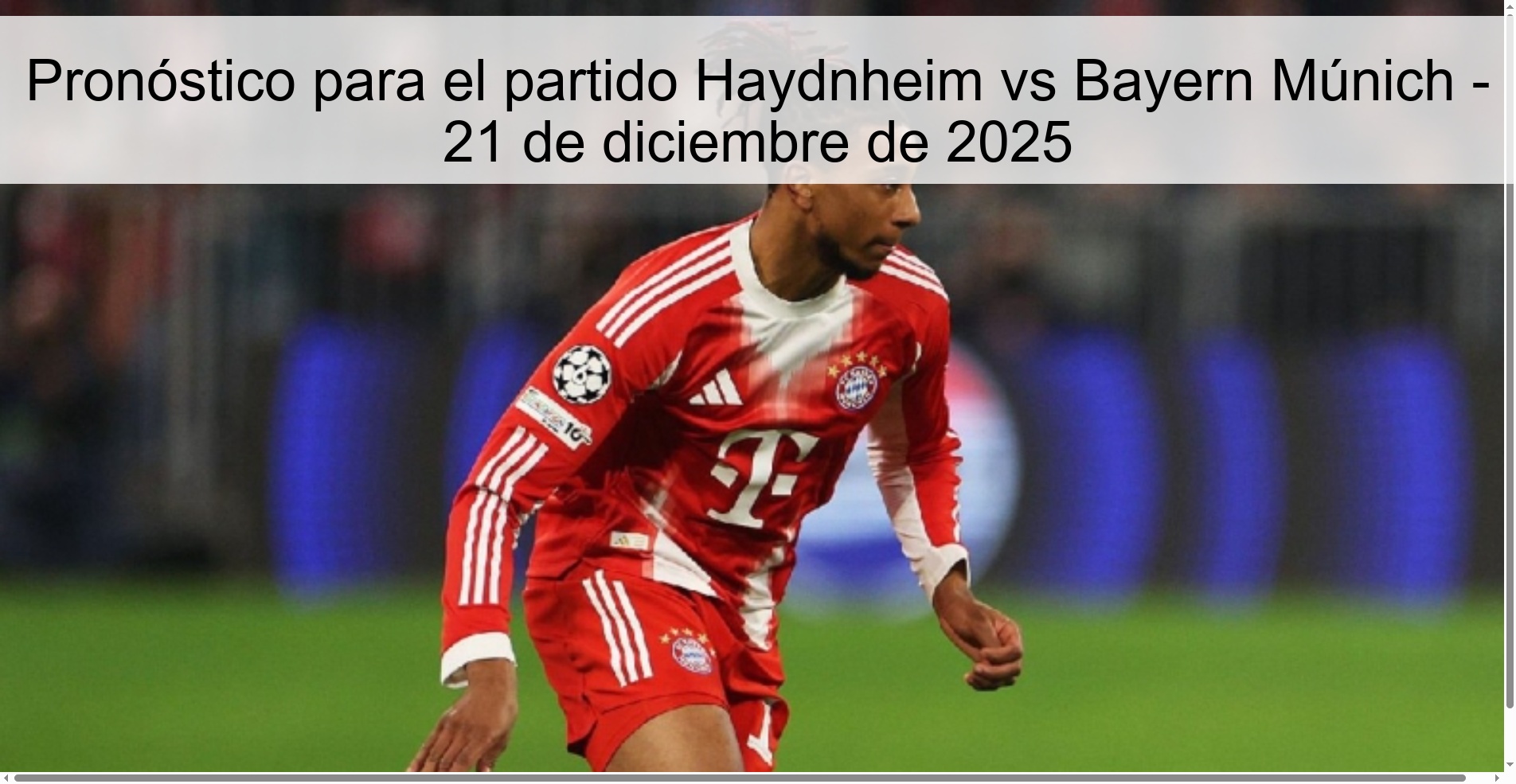 Haydnheim vs Bayern Munich Prediction - December 21, 2025