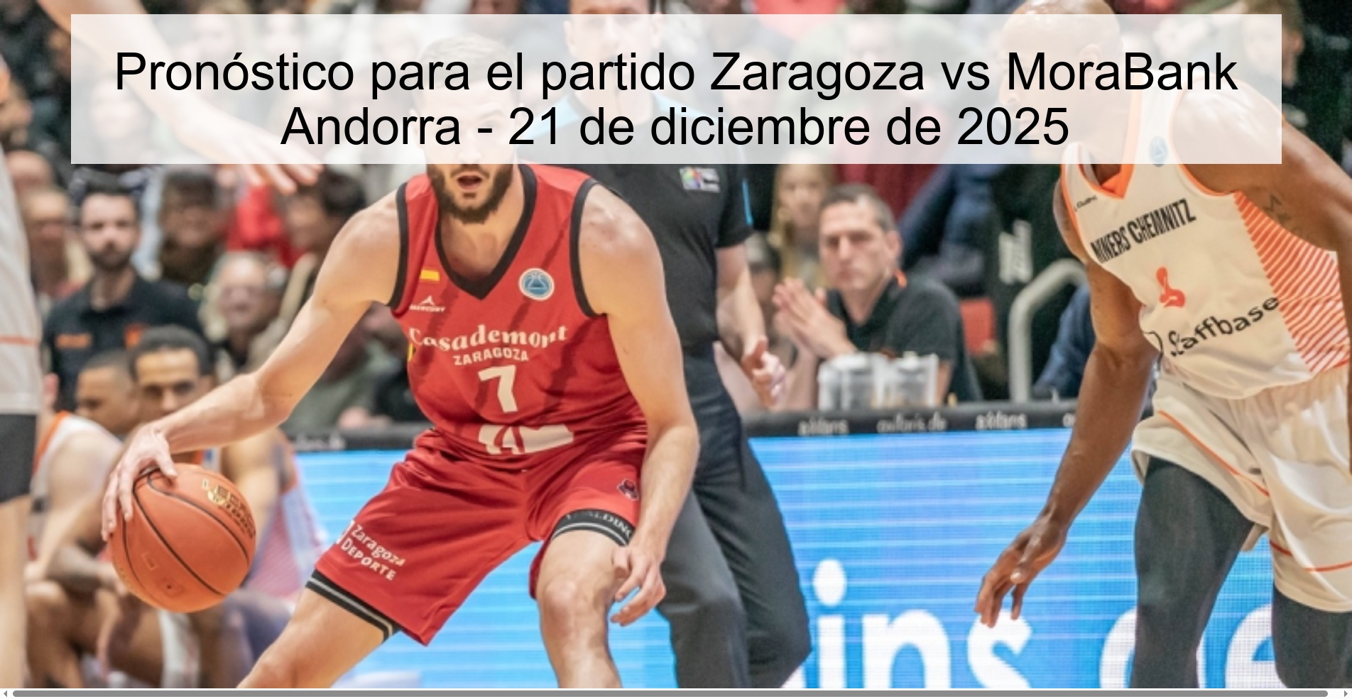 Pronóstico para el partido Zaragoza vs MoraBank Andorra - 21 de diciembre de 2025