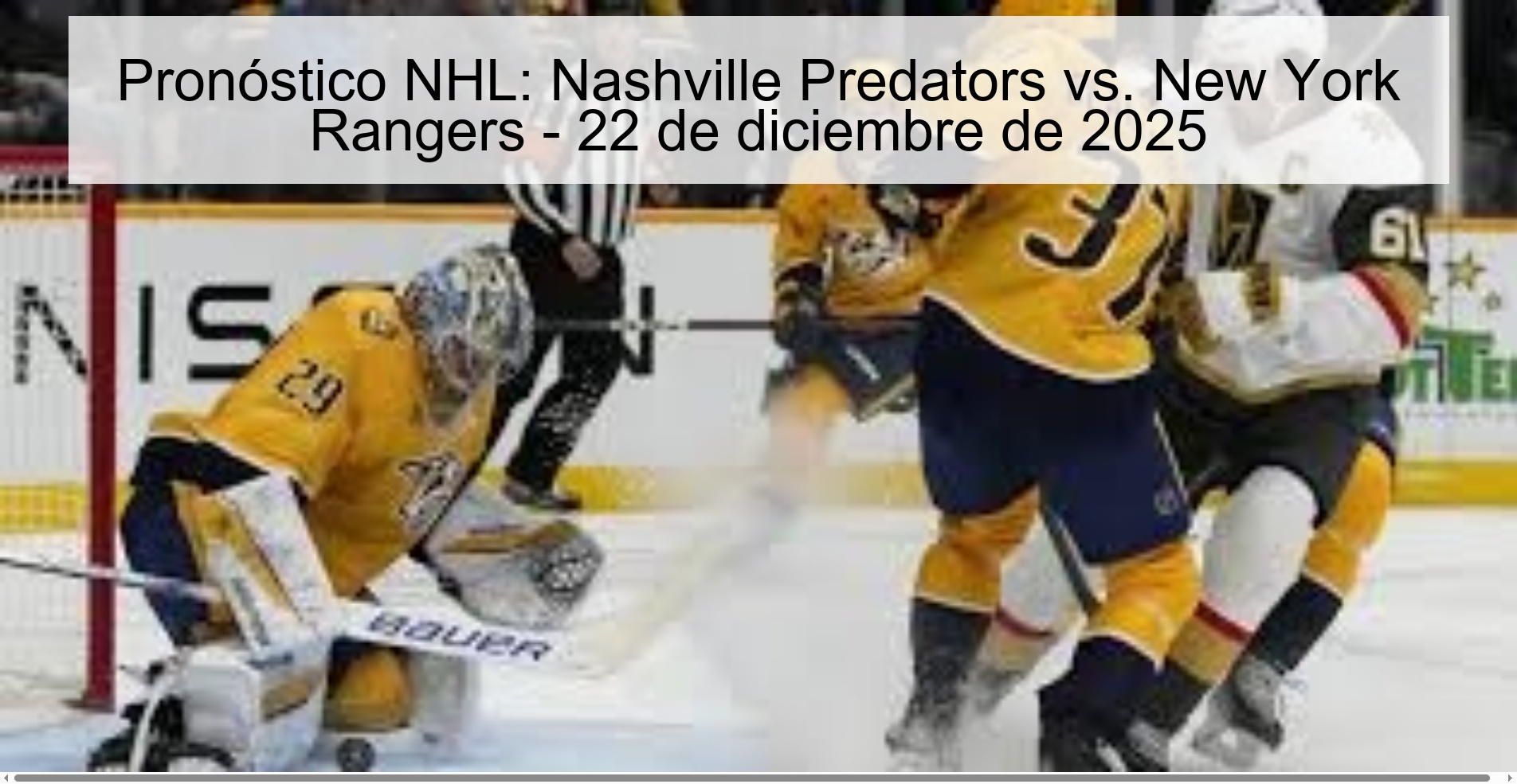 NHL Prediction: Nashville Predators vs. New York Rangers – December 22, 2025