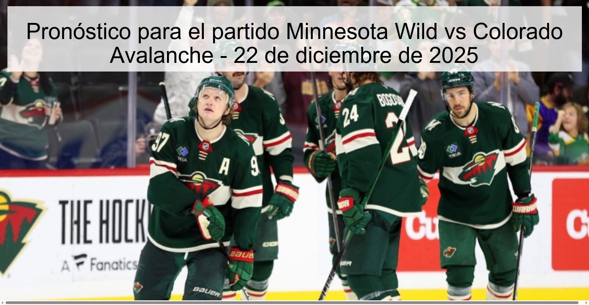 Pronóstico para el partido Minnesota Wild vs Colorado Avalanche - 22 de diciembre de 2025