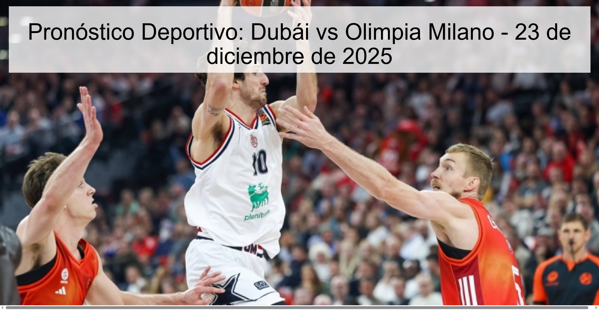 Sports Prediction: Dubai vs Olimpia Milano - December 23, 2025