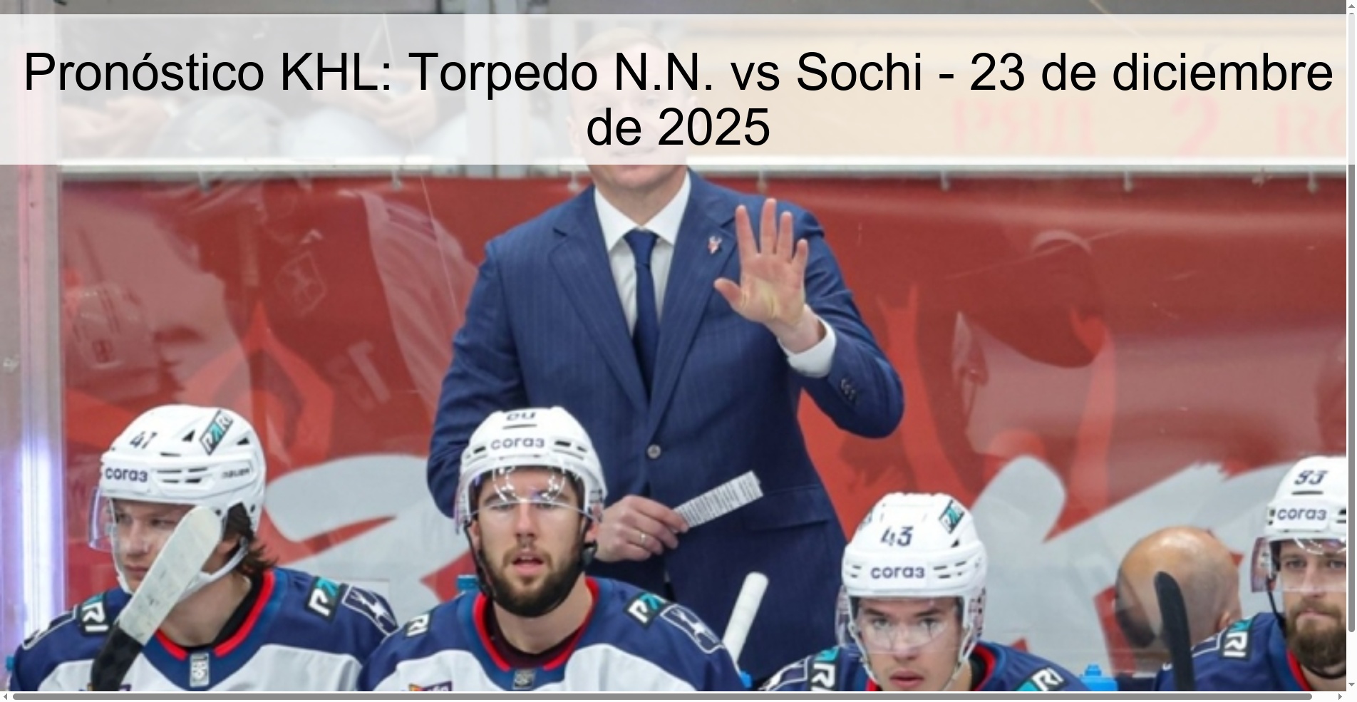 Pronóstico KHL: Torpedo N.N. vs Sochi - 23 de diciembre de 2025