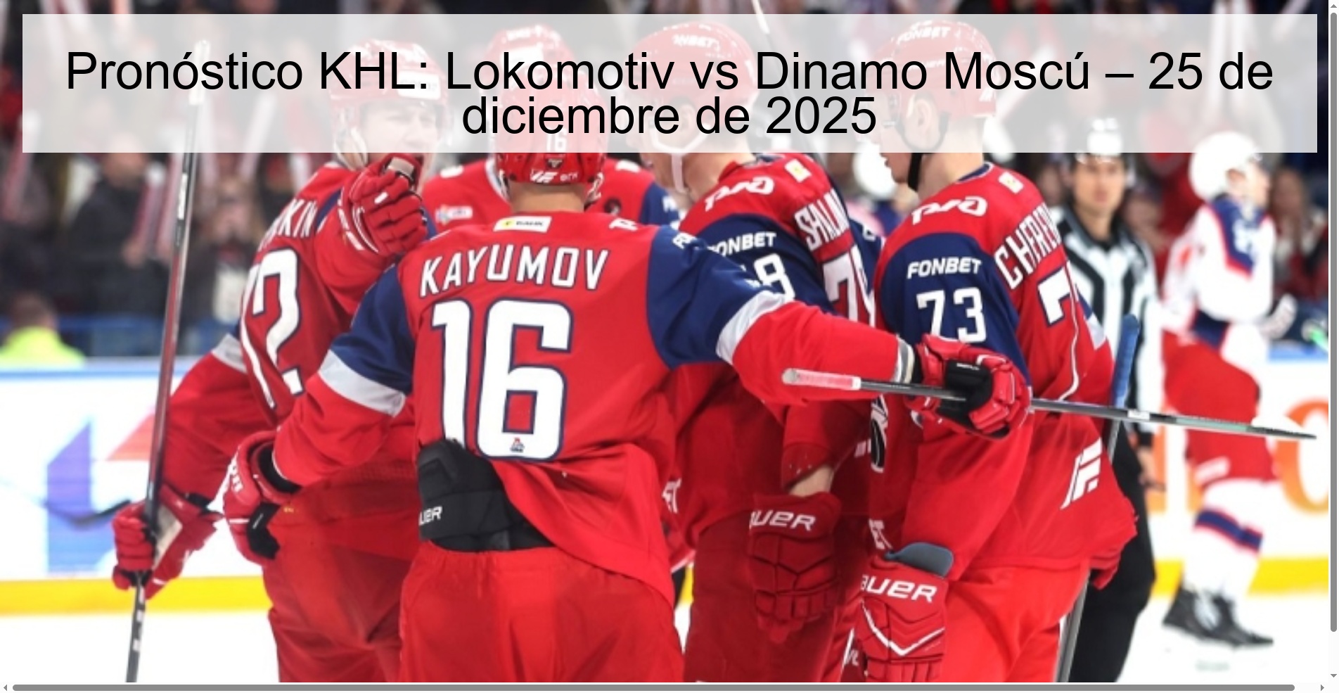 KHL Prediction: Lokomotiv vs Dinamo Moscow – December 25, 2025