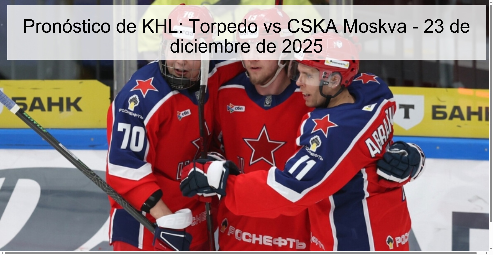 KHL Prediction: Torpedo vs CSKA Moskva – December 23, 2025