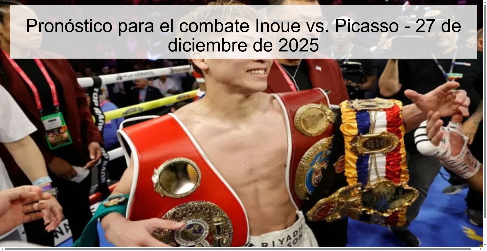 Prediction for the fight Inoue vs. Picasso - December 27, 2025