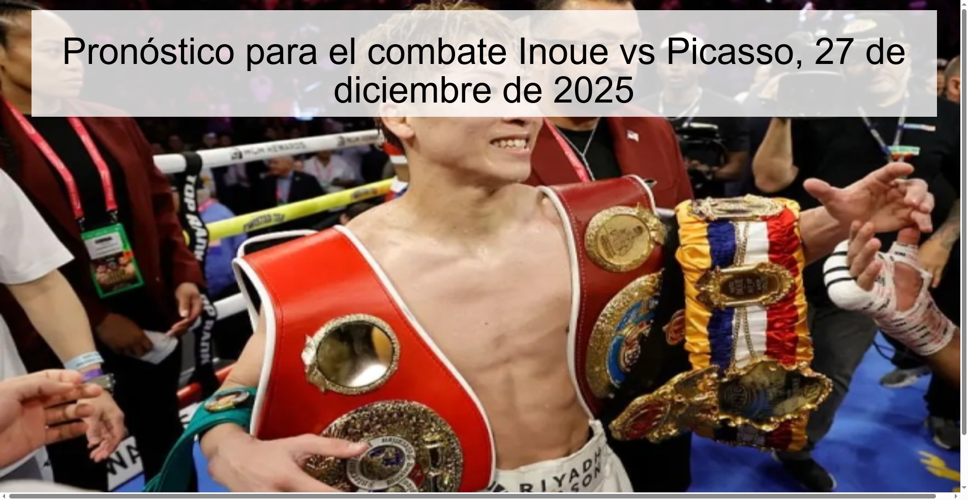 Prediction for the Inoue vs Picasso fight, December 27, 2025