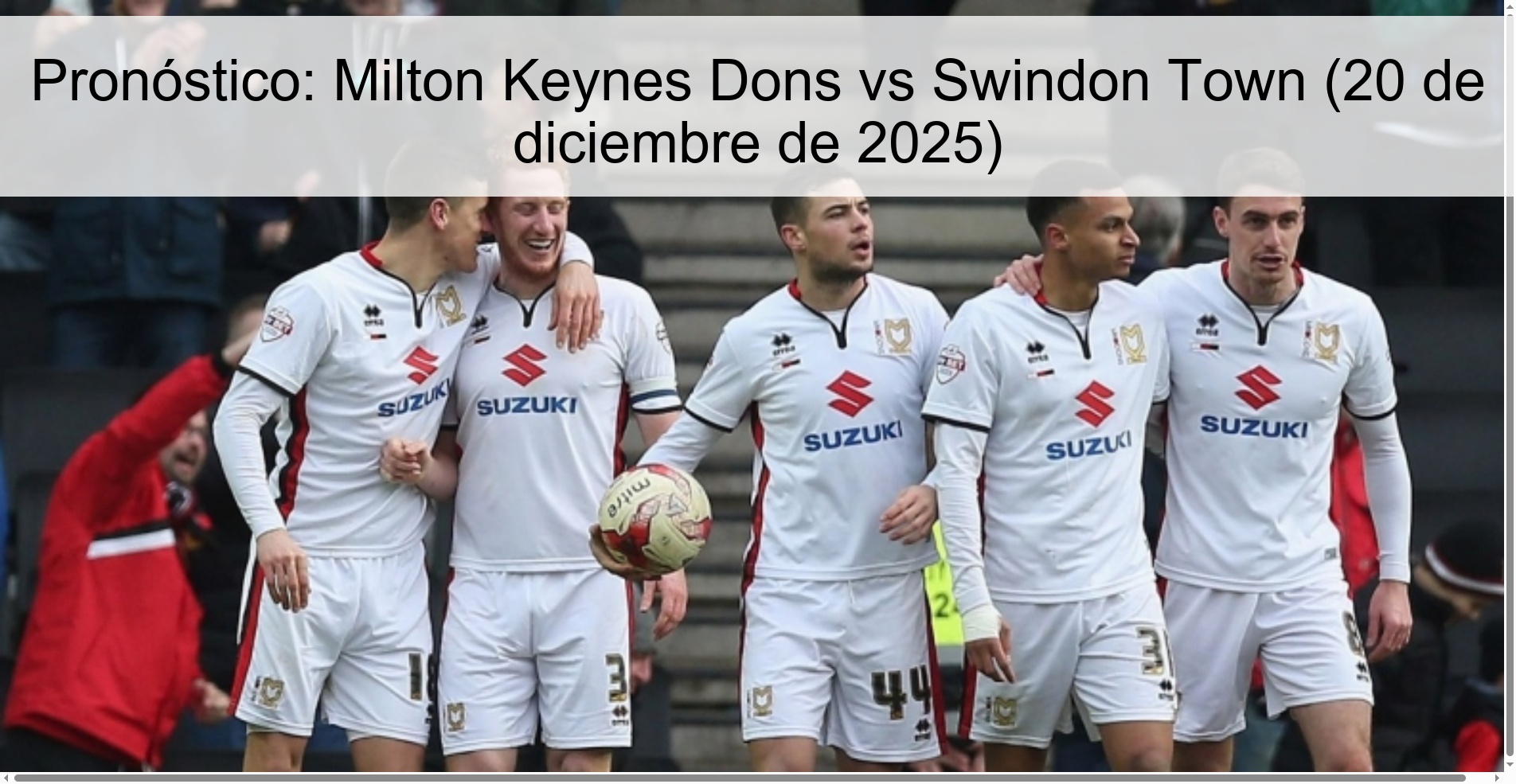 Prediction: Milton Keynes Dons vs Swindon Town (December 20, 2025)
