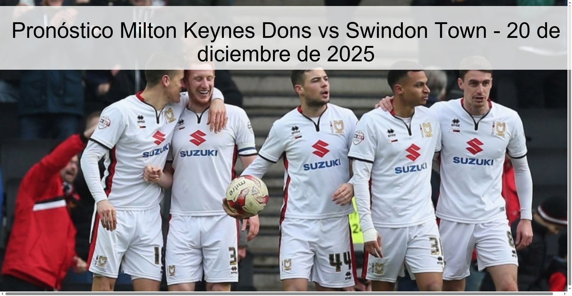 Milton Keynes Dons vs Swindon Town Prediction – December 20, 2025