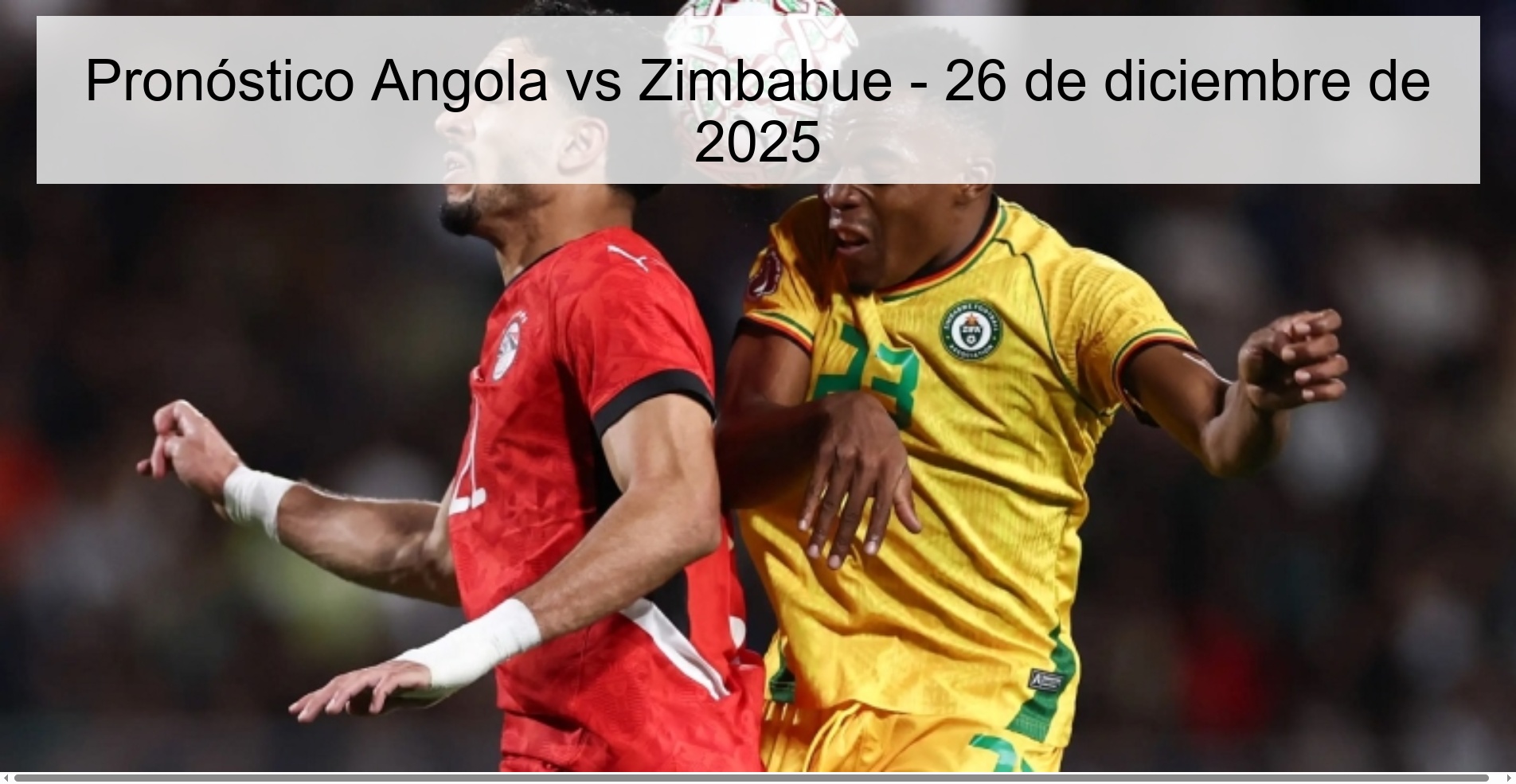 Pronóstico Angola vs Zimbabue - 26 de diciembre de 2025