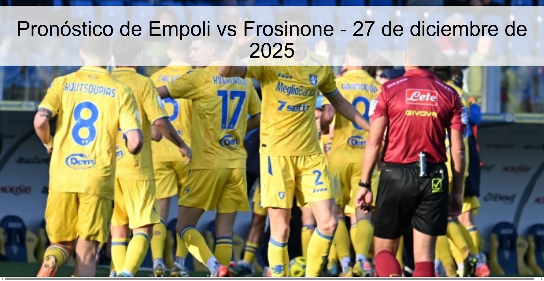 Empoli vs Frosinone Prediction – December 27, 2025