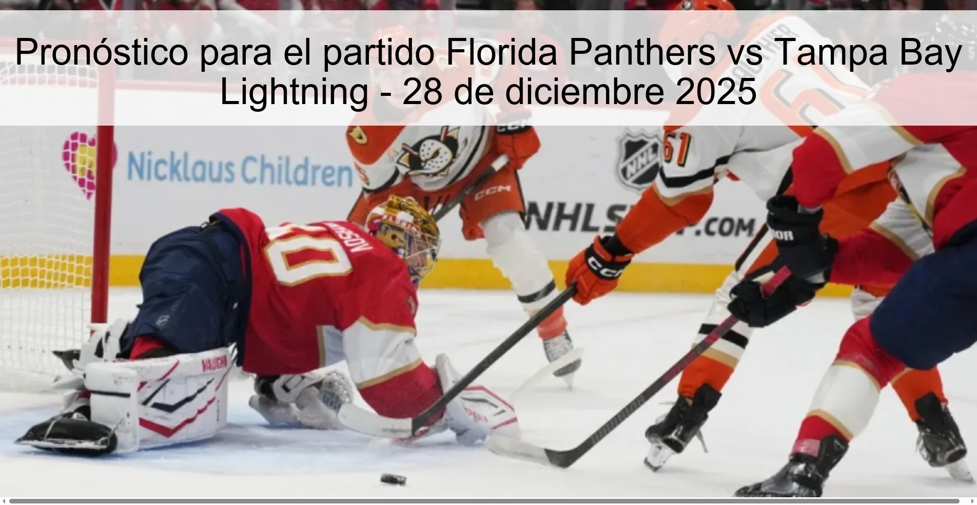 Prediction for the Florida Panthers vs Tampa Bay Lightning match - December 28, 2025