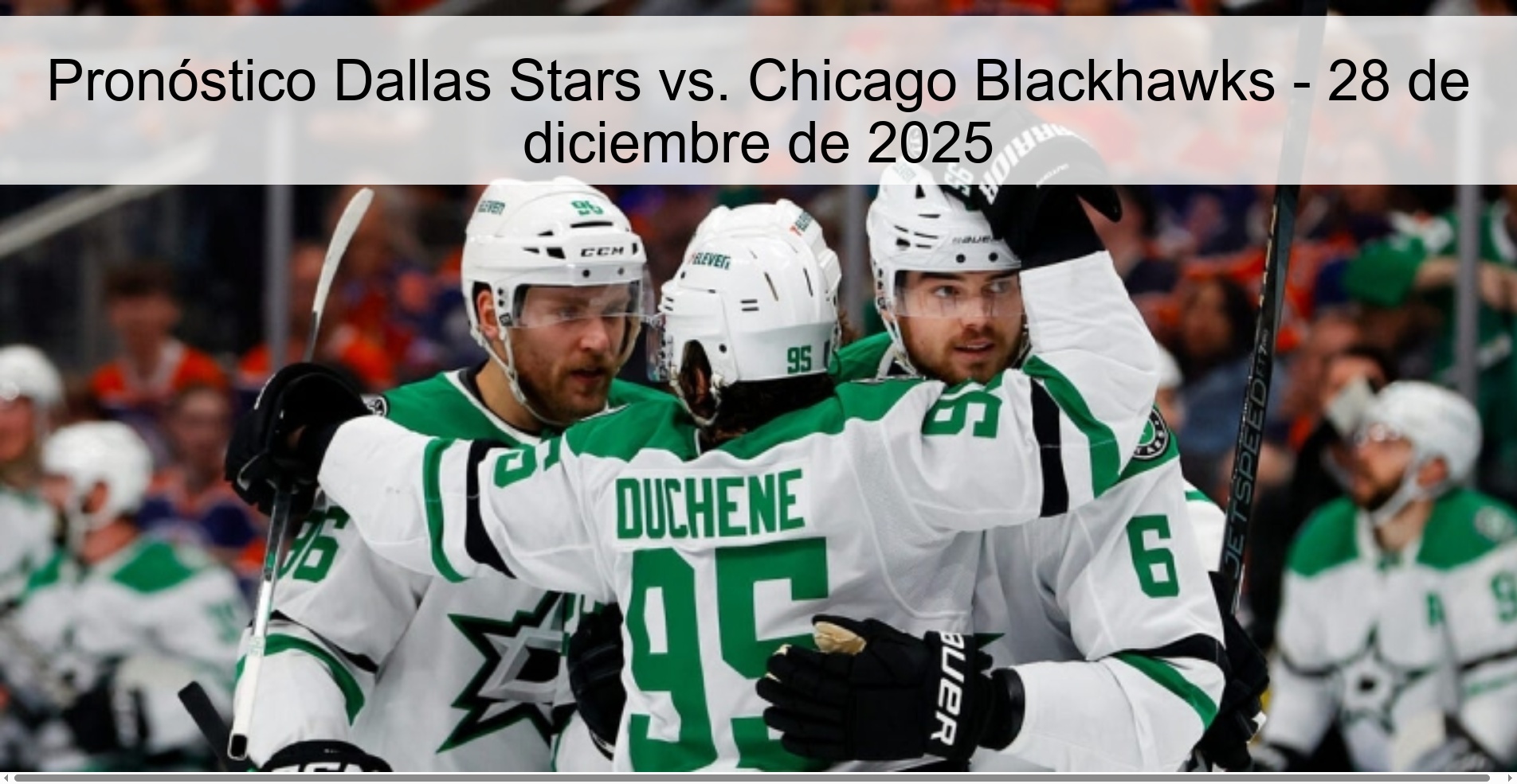 Pronóstico Dallas Stars vs. Chicago Blackhawks - 28 de diciembre de 2025