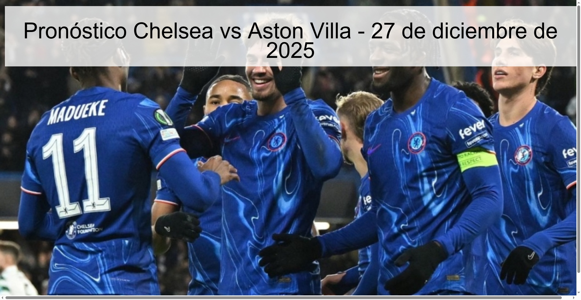 Pronóstico Chelsea vs Aston Villa - 27 de diciembre de 2025 Pronóstico Chelsea vs Aston Villa - 27 de diciembre de 2025