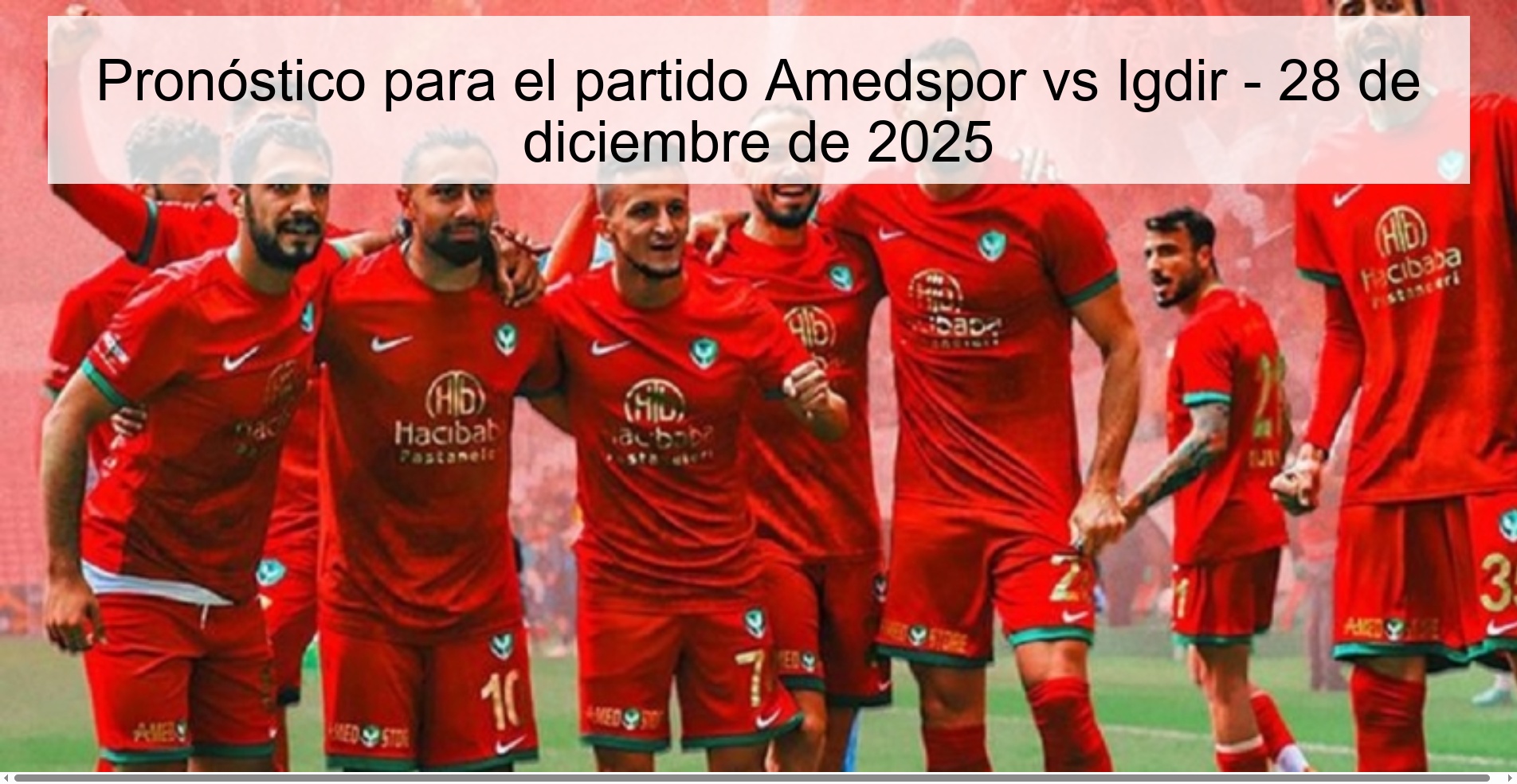 Pronóstico para el partido Amedspor vs Igdir - 28 de diciembre de 2025