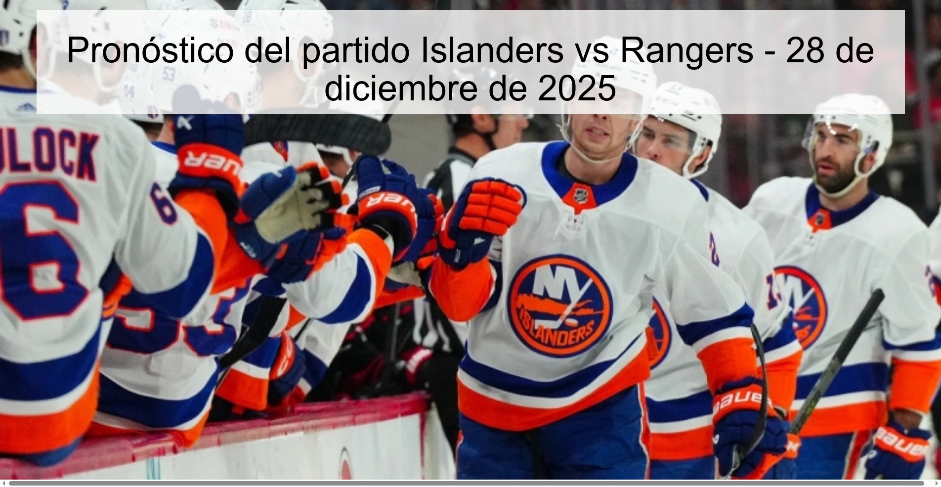 Pronóstico del partido Islanders vs Rangers - 28 de diciembre de 2025