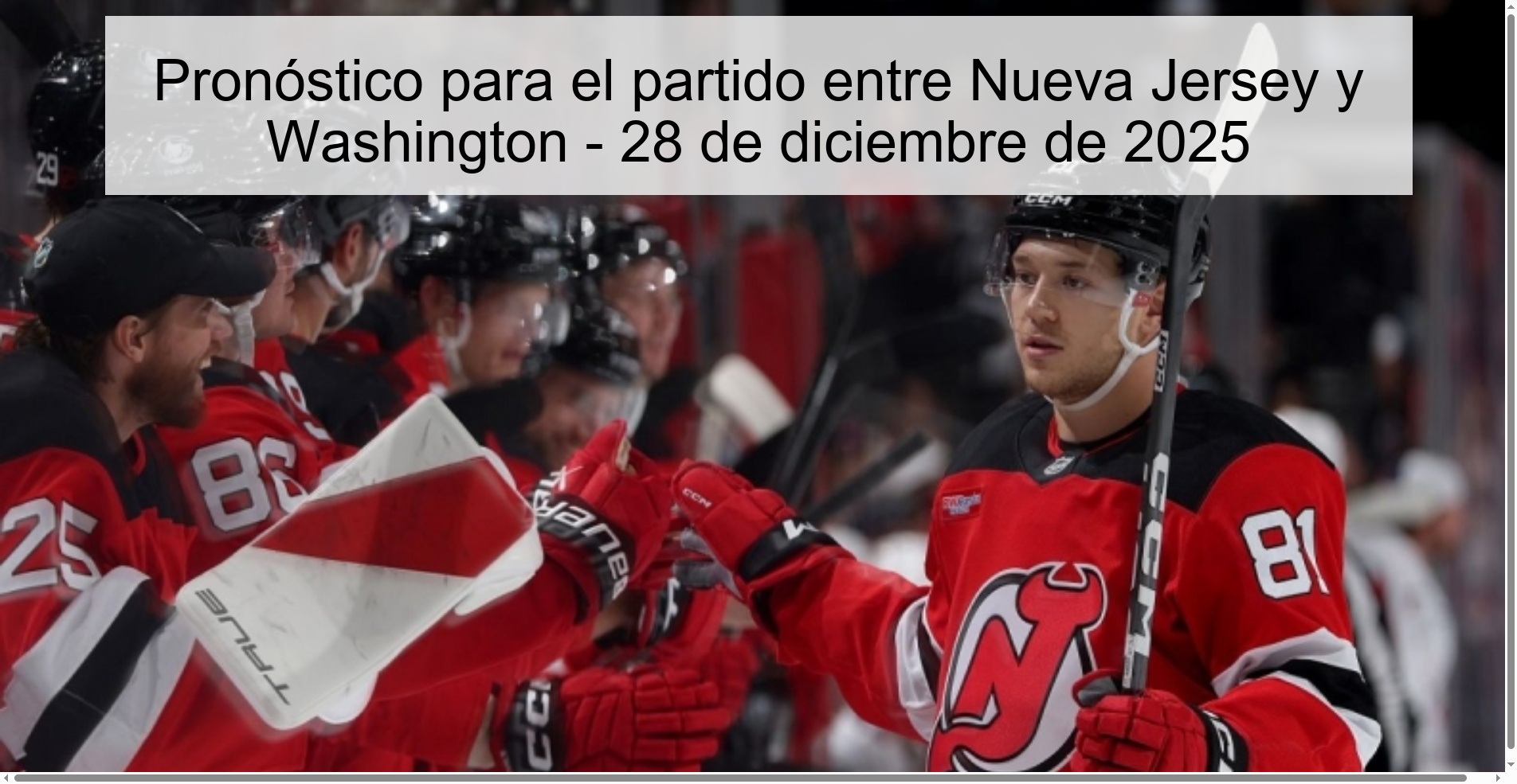 Pronóstico para el partido entre Nueva Jersey y Washington - 28 de diciembre de 2025 Pronóstico para el partido entre Nueva Jersey y Washington - 28 de diciembre de 2025