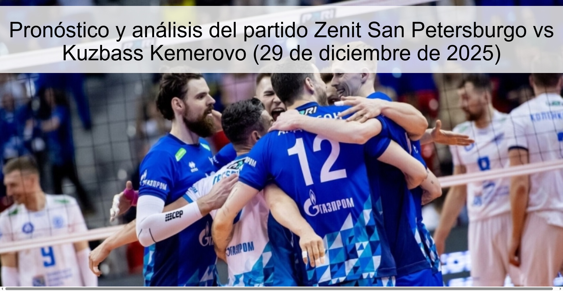 Prediction and analysis of the match Zenit Saint Petersburg vs Kuzbass Kemerovo (December 29, 2025)
