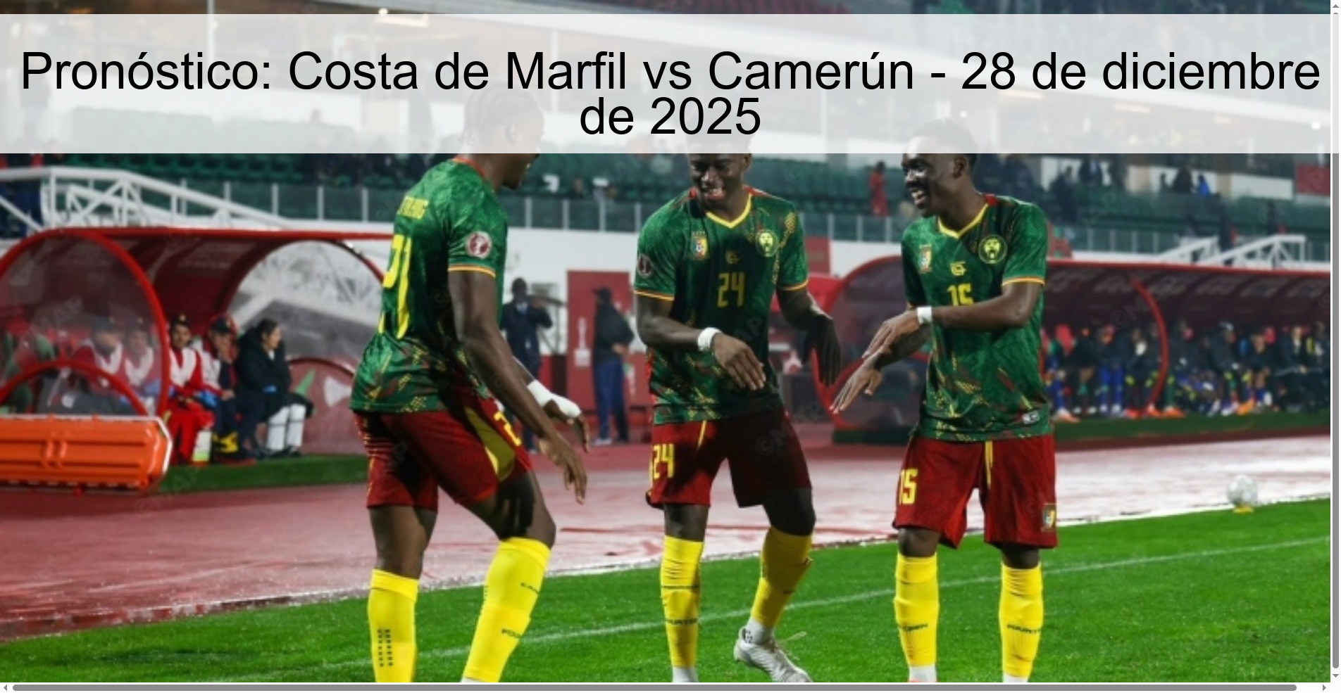 Prediction: Ivory Coast vs Cameroon - December 28, 2025
