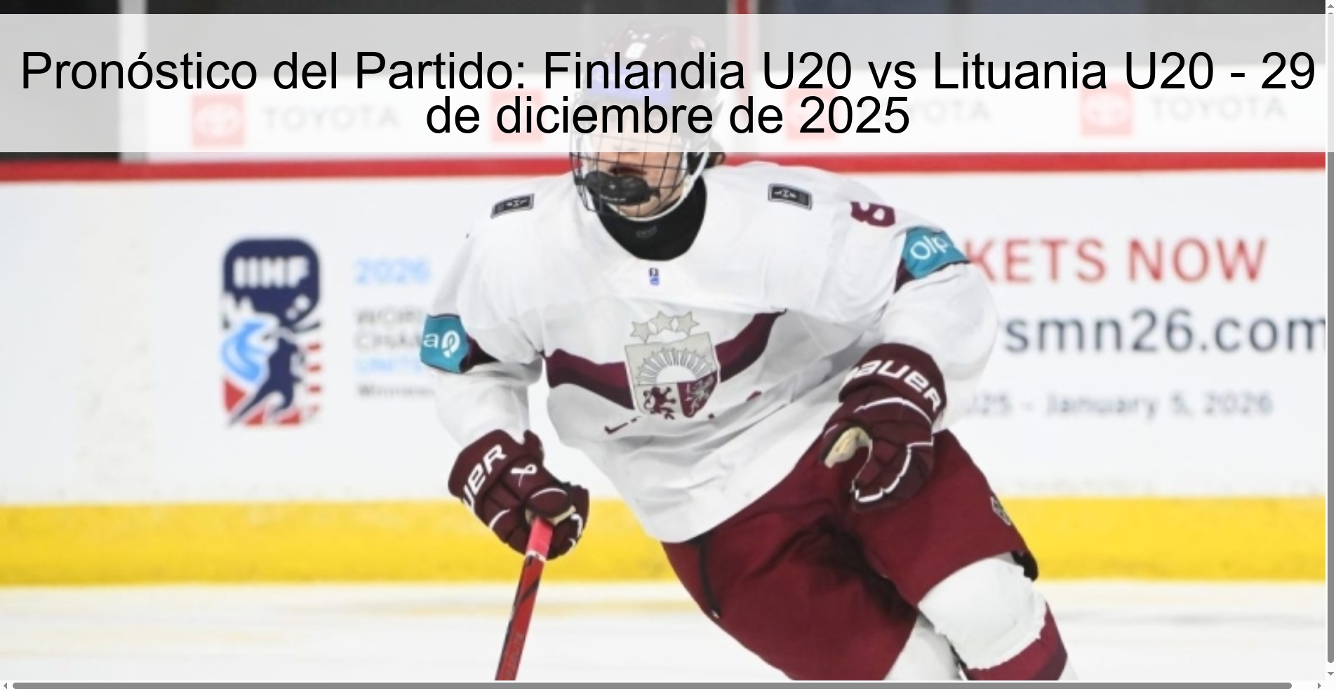 Match Prediction: Finland U20 vs Lithuania U20 - December 29, 2025