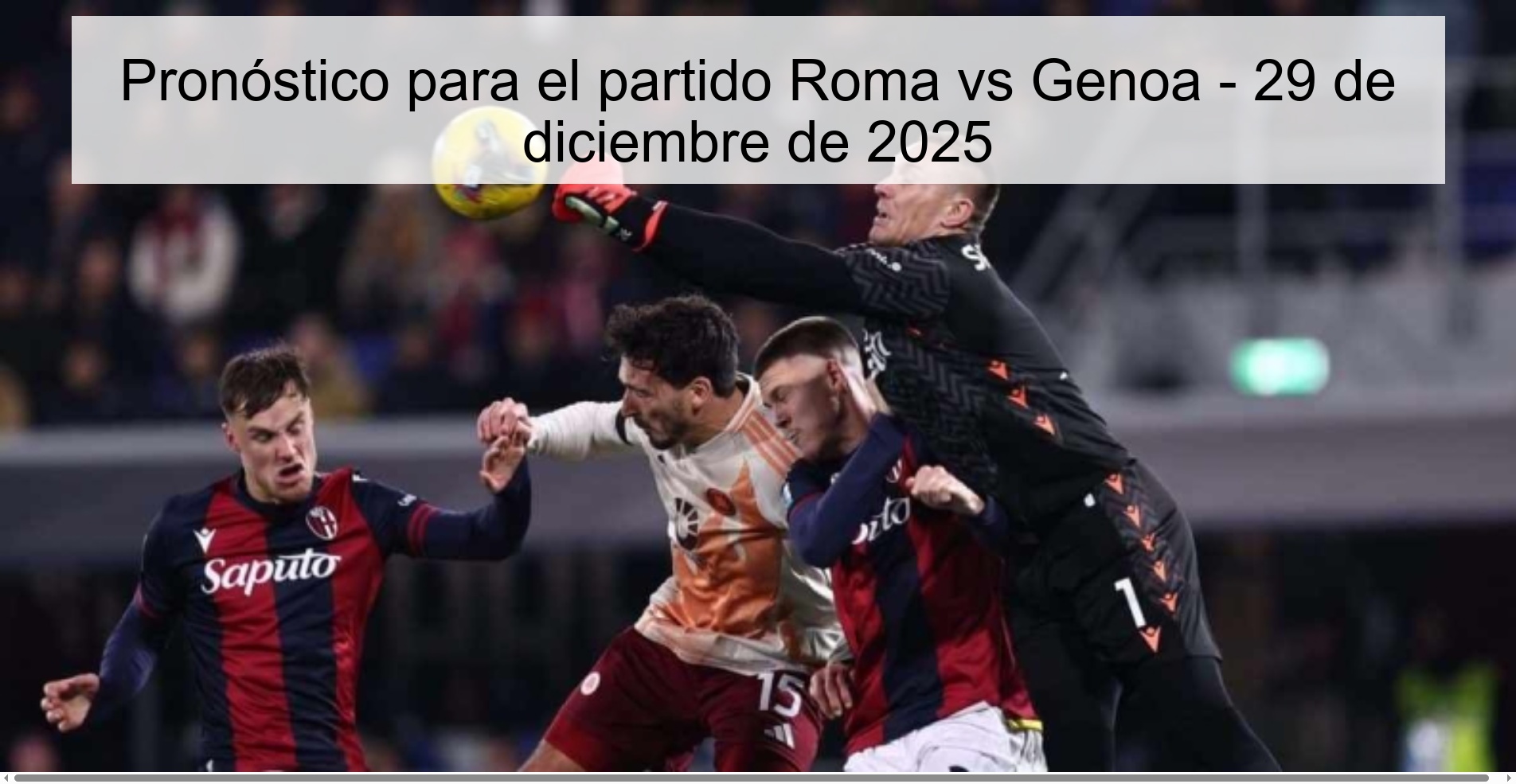 Prediction for the match Roma vs Genoa - December 29, 2025