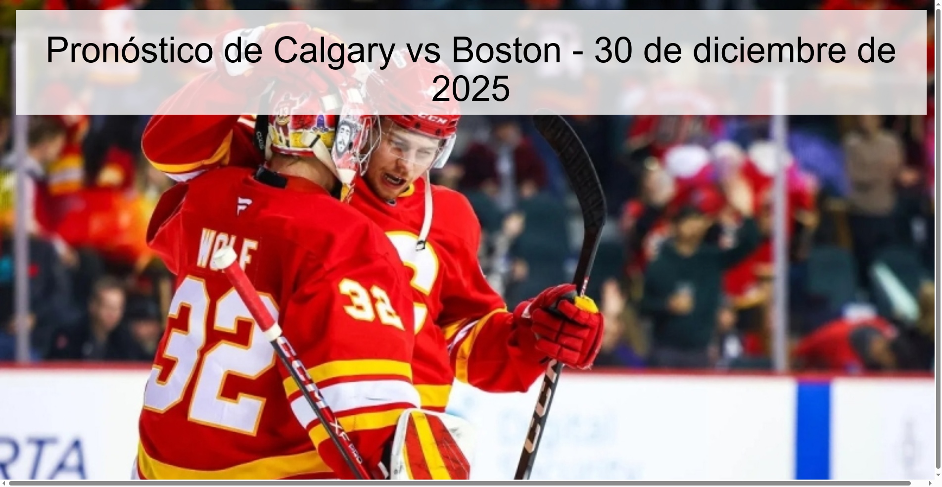 Pronóstico de Calgary vs Boston - 30 de diciembre de 2025