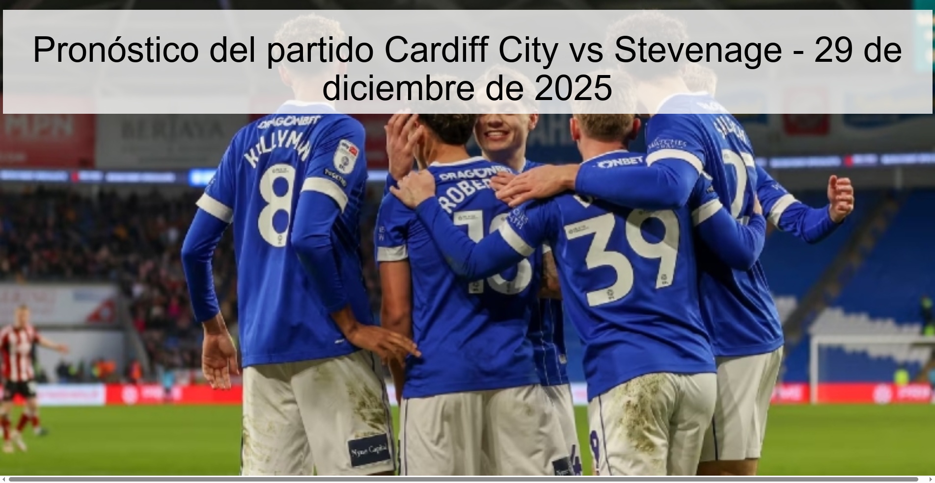 Pronóstico del partido Cardiff City vs Stevenage - 29 de diciembre de 2025