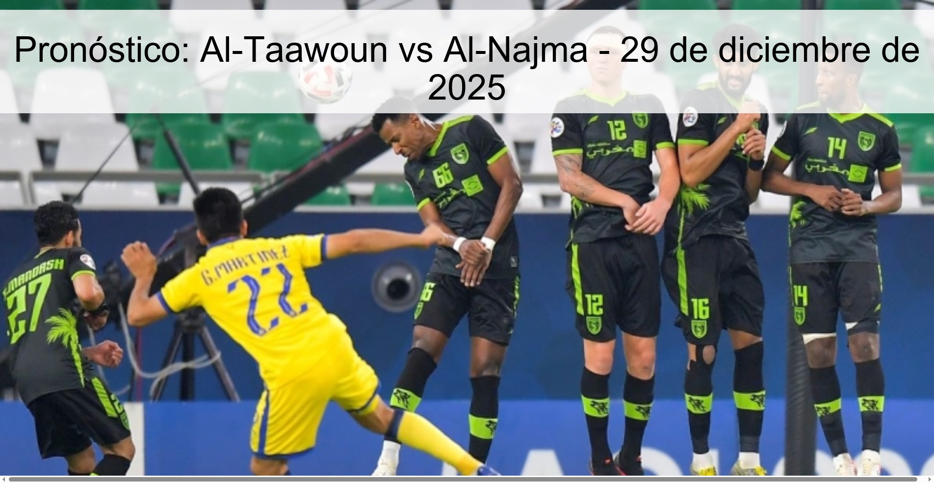 Pronóstico: Al-Taawoun vs Al-Najma - 29 de diciembre de 2025