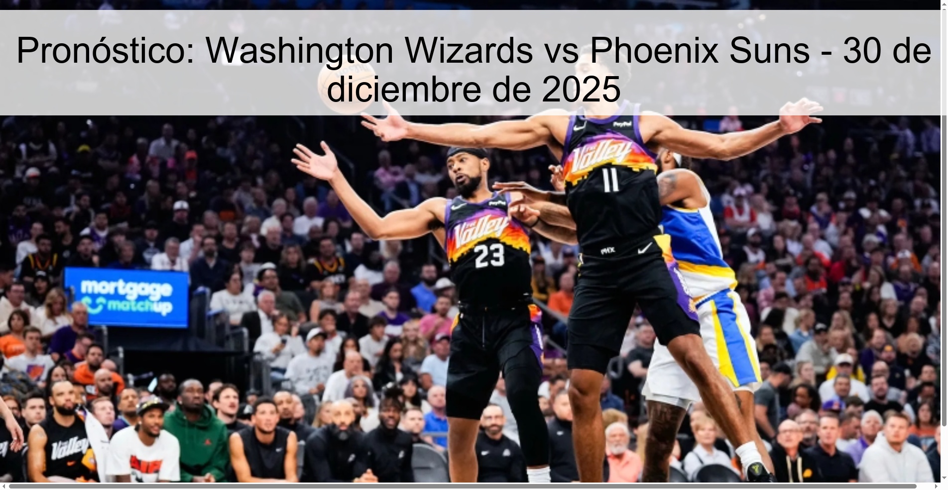 Pronóstico: Washington Wizards vs Phoenix Suns - 30 de diciembre de 2025