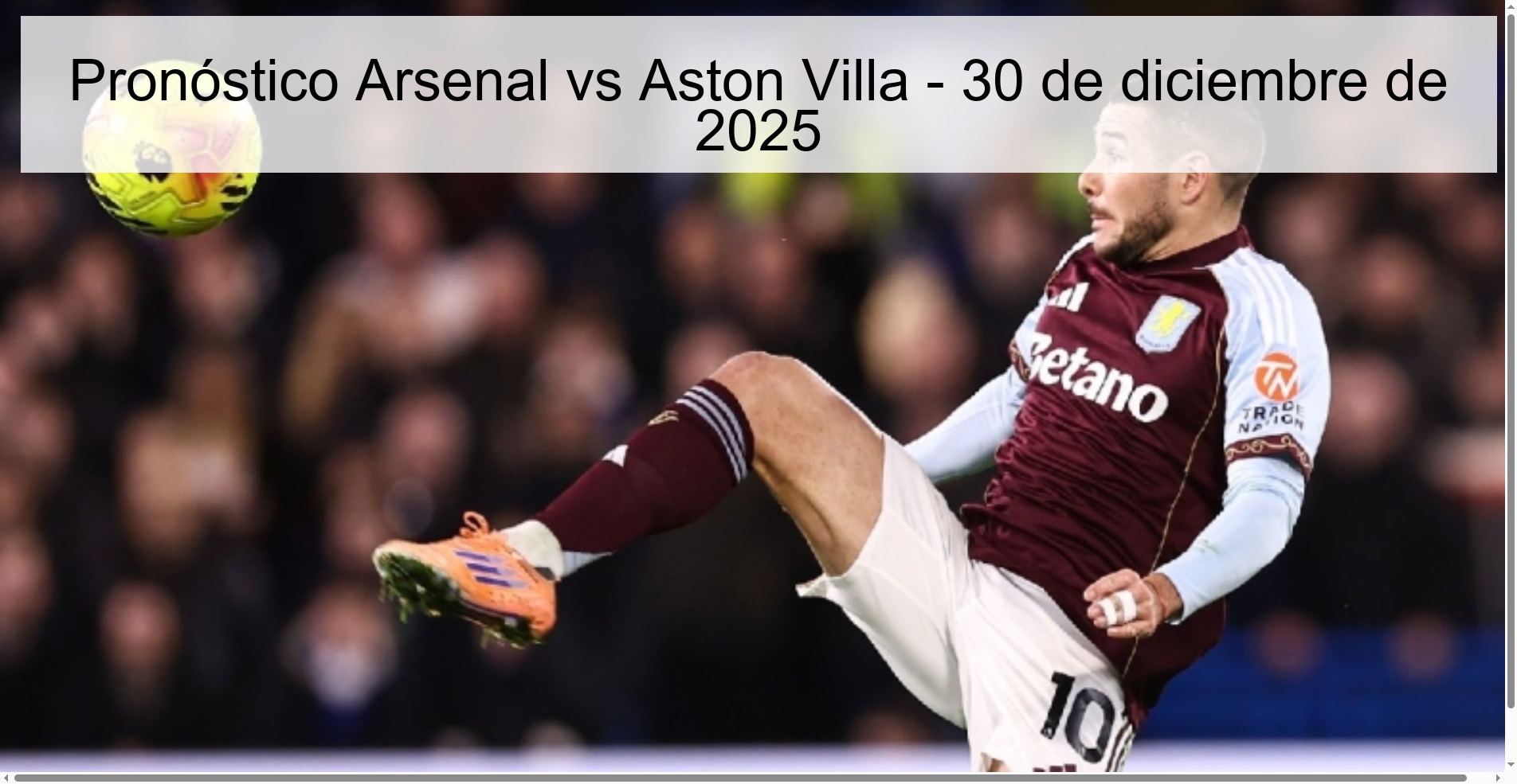 Arsenal vs Aston Villa Prediction – December 30, 2025