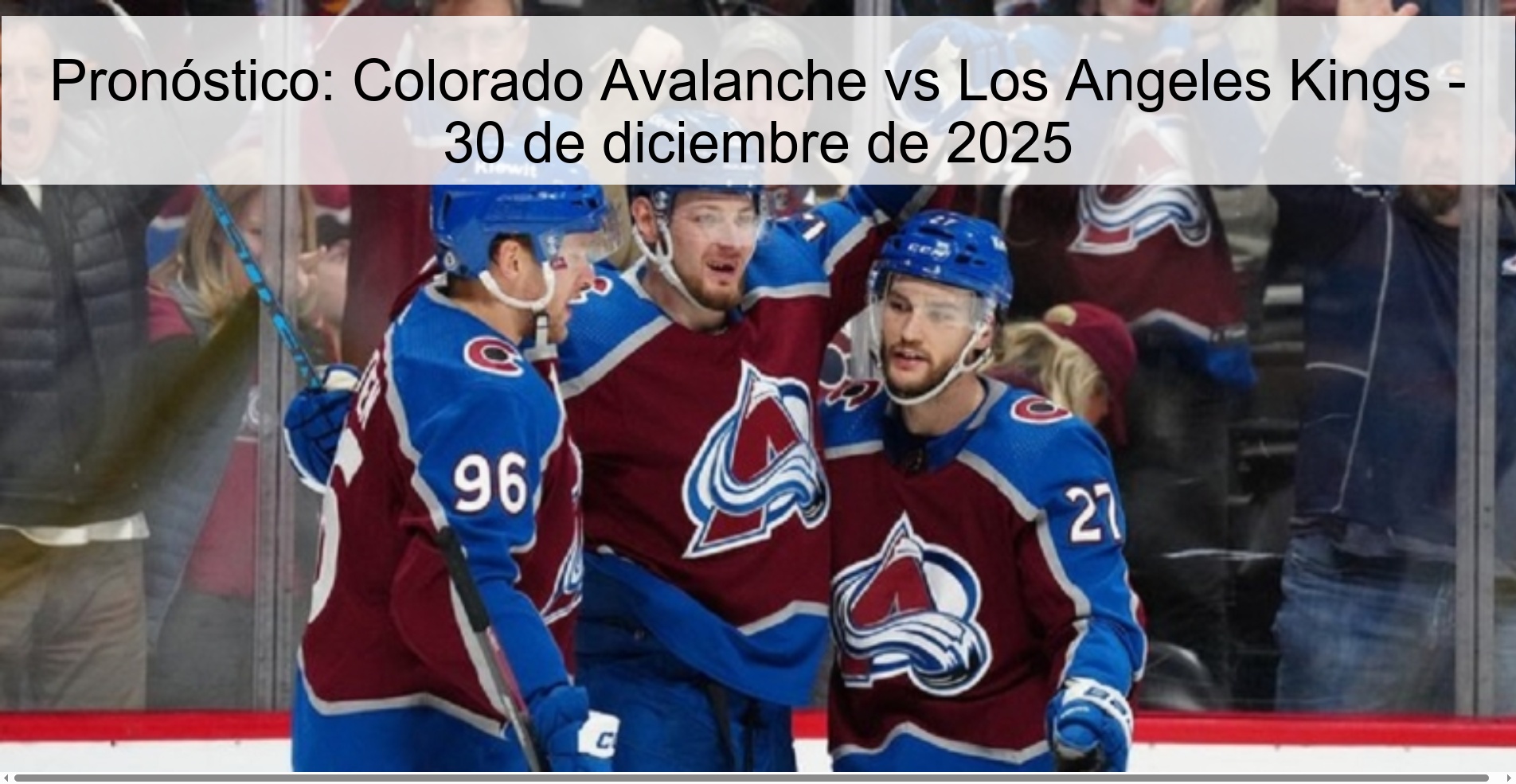 Prediction: Colorado Avalanche vs Los Angeles Kings – December 30, 2025