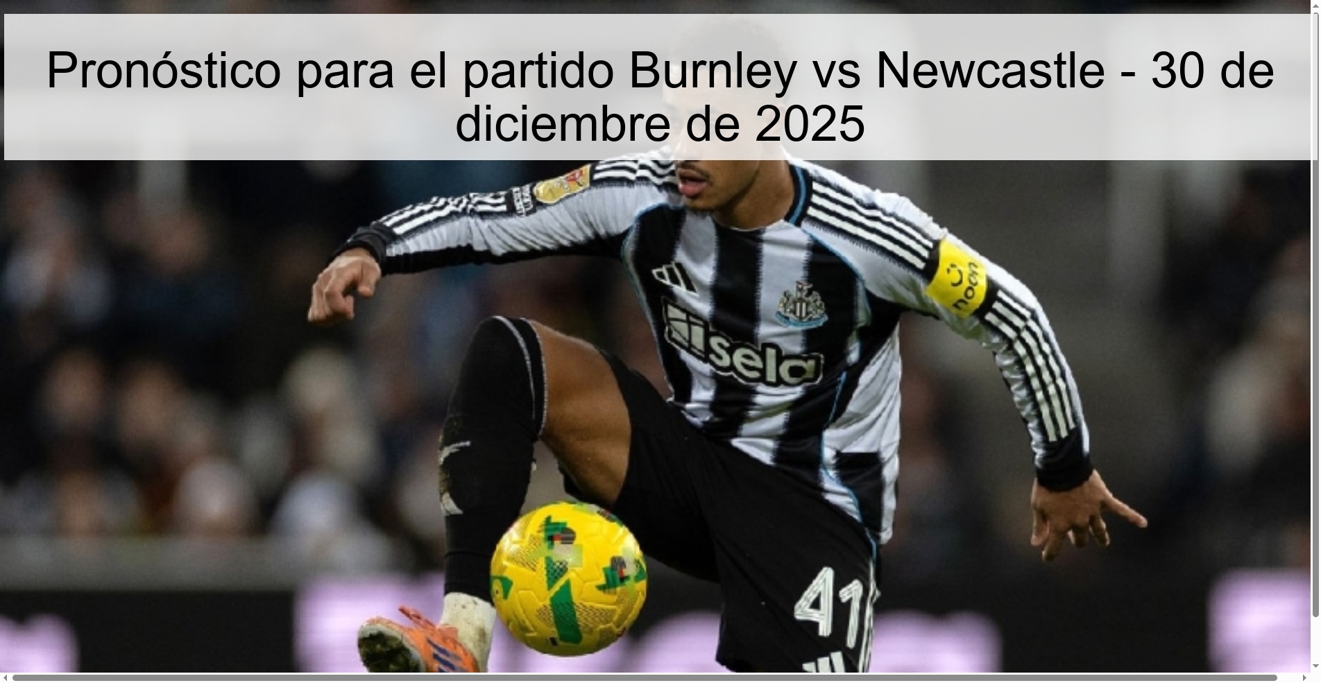Pronóstico para el partido Burnley vs Newcastle - 30 de diciembre de 2025